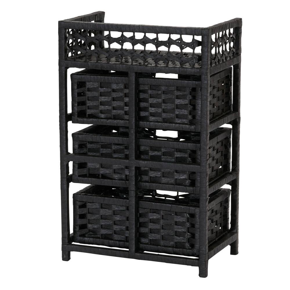 Household Essentials Woven 3 Drawer Chest with Cutout Handles