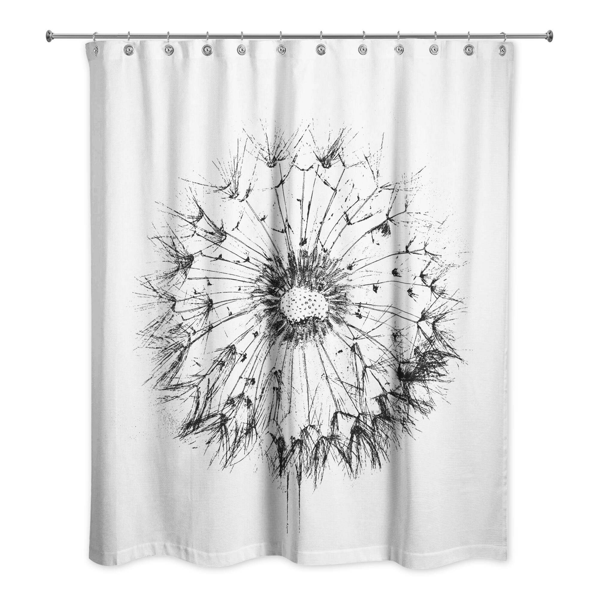 Simple Sketchy Dandelion 71" x 74" Shower Curtain