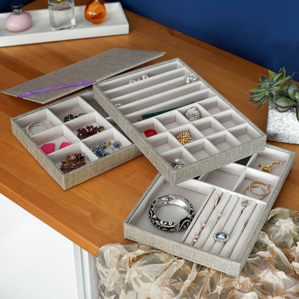 Household Essentials Stackable Jewelry Tray Set