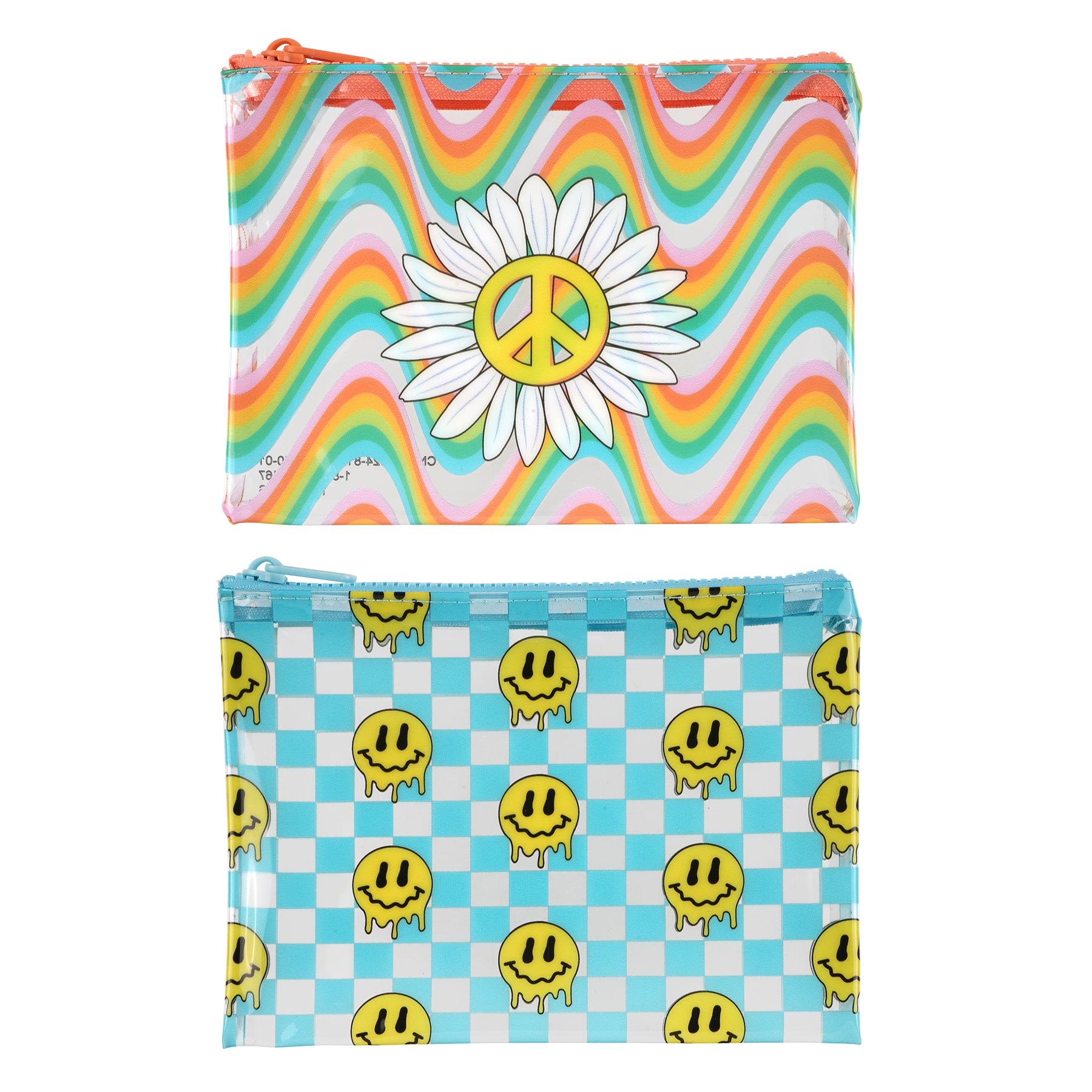 6&#x22; x 8&#x22; Groovy Vinyl Zipper Pouches, 2ct. by Fab Finds