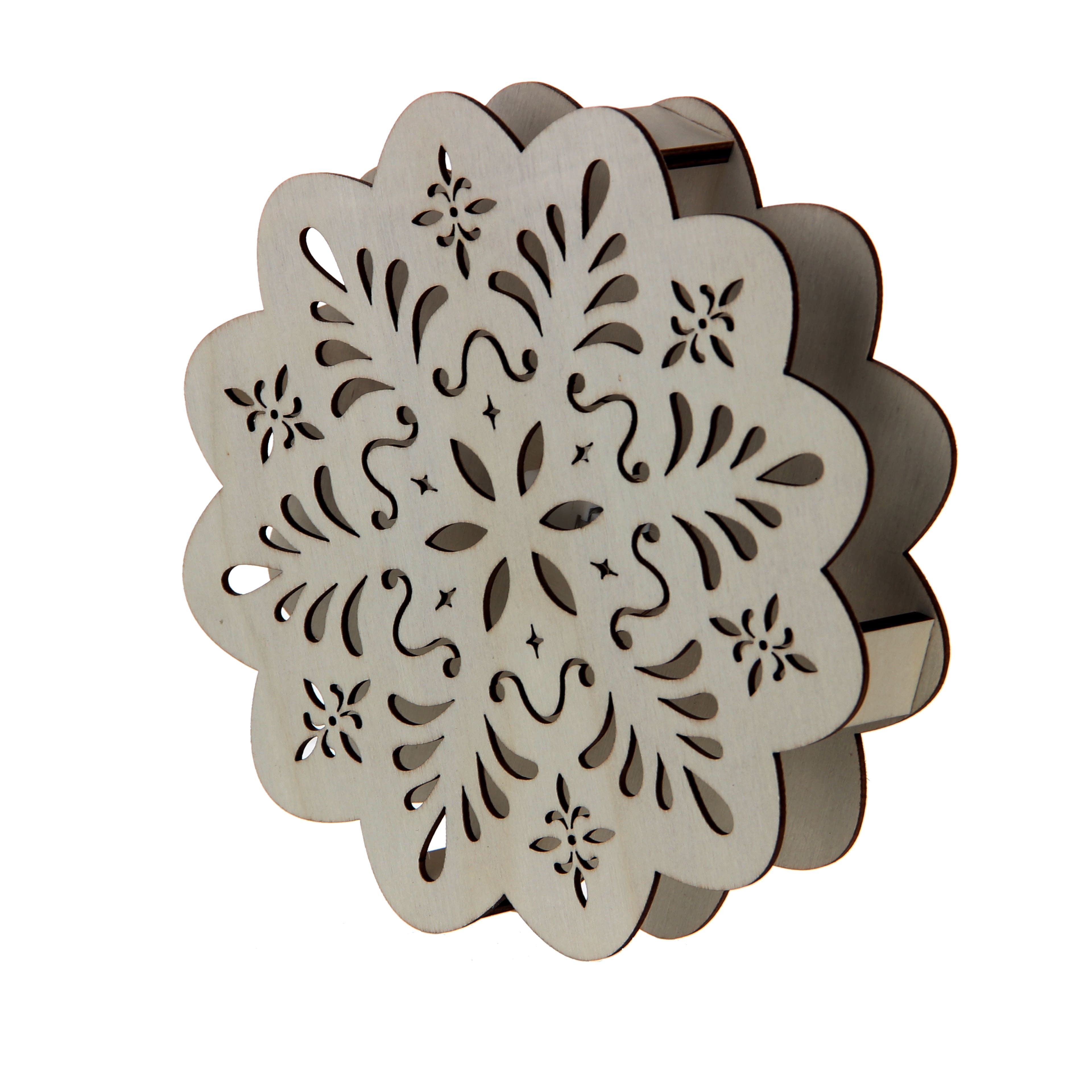 6.75&#x22; DIY Snowflake LED Wood D&#xE9;cor by Make Market&#xAE;