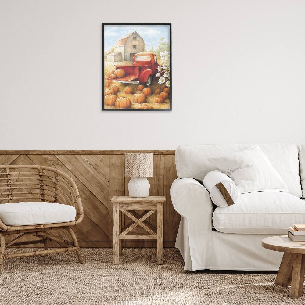 Stupell Industries Pumpkin Harvest Drop Off Framed Giclee Art