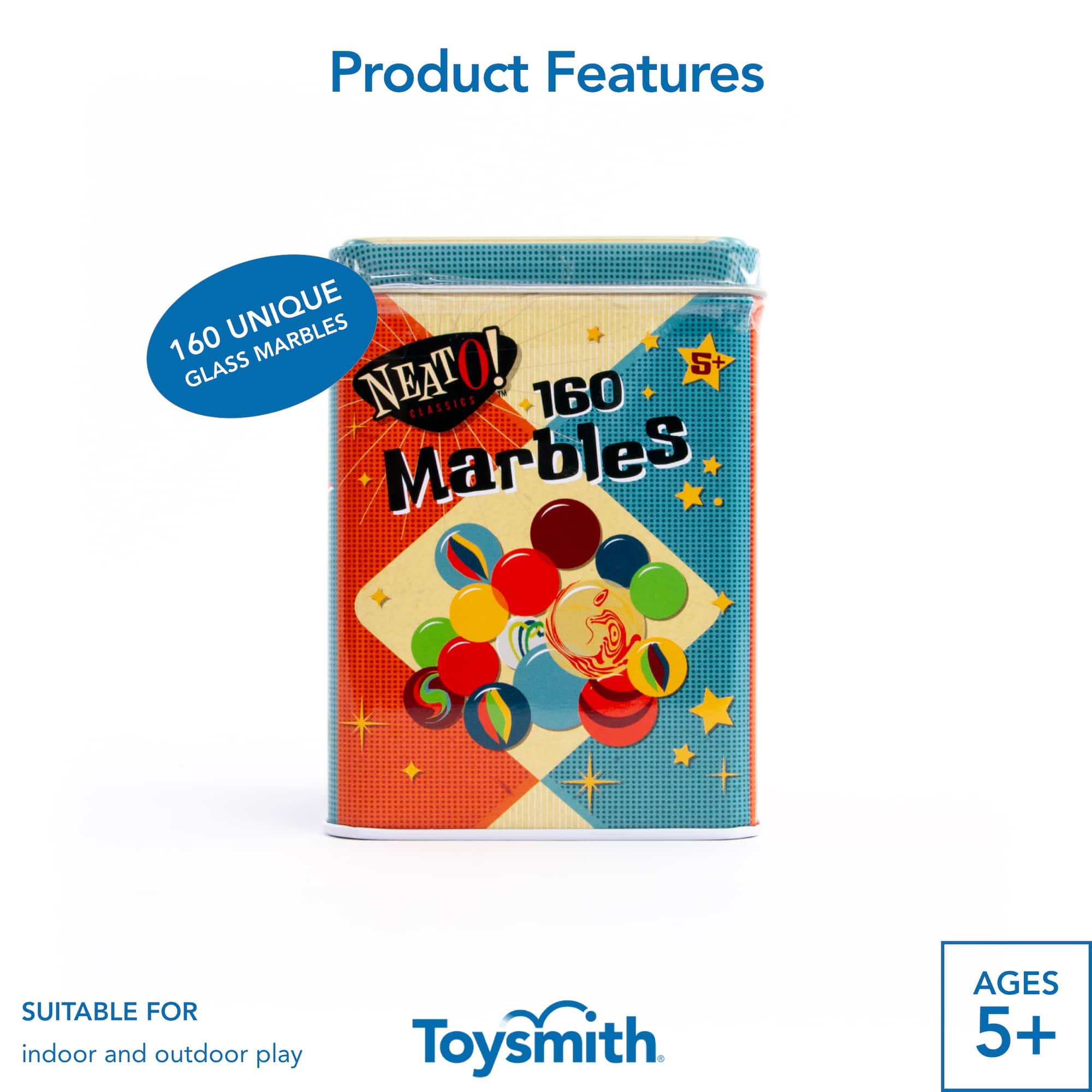 Toysmith® NEATO!™ Classics 160 Marbles in a Tin