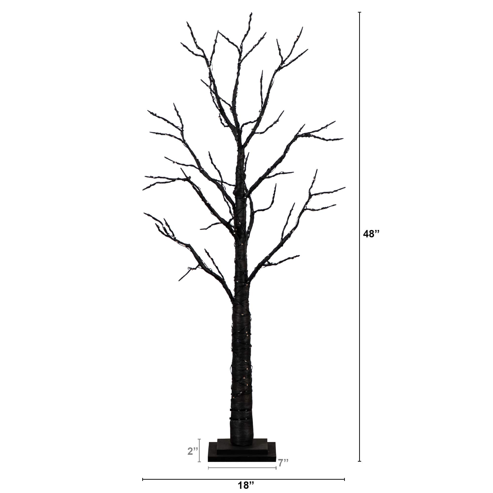 4ft. Pre-Lit LED Black Twig Artificial Halloween Tree