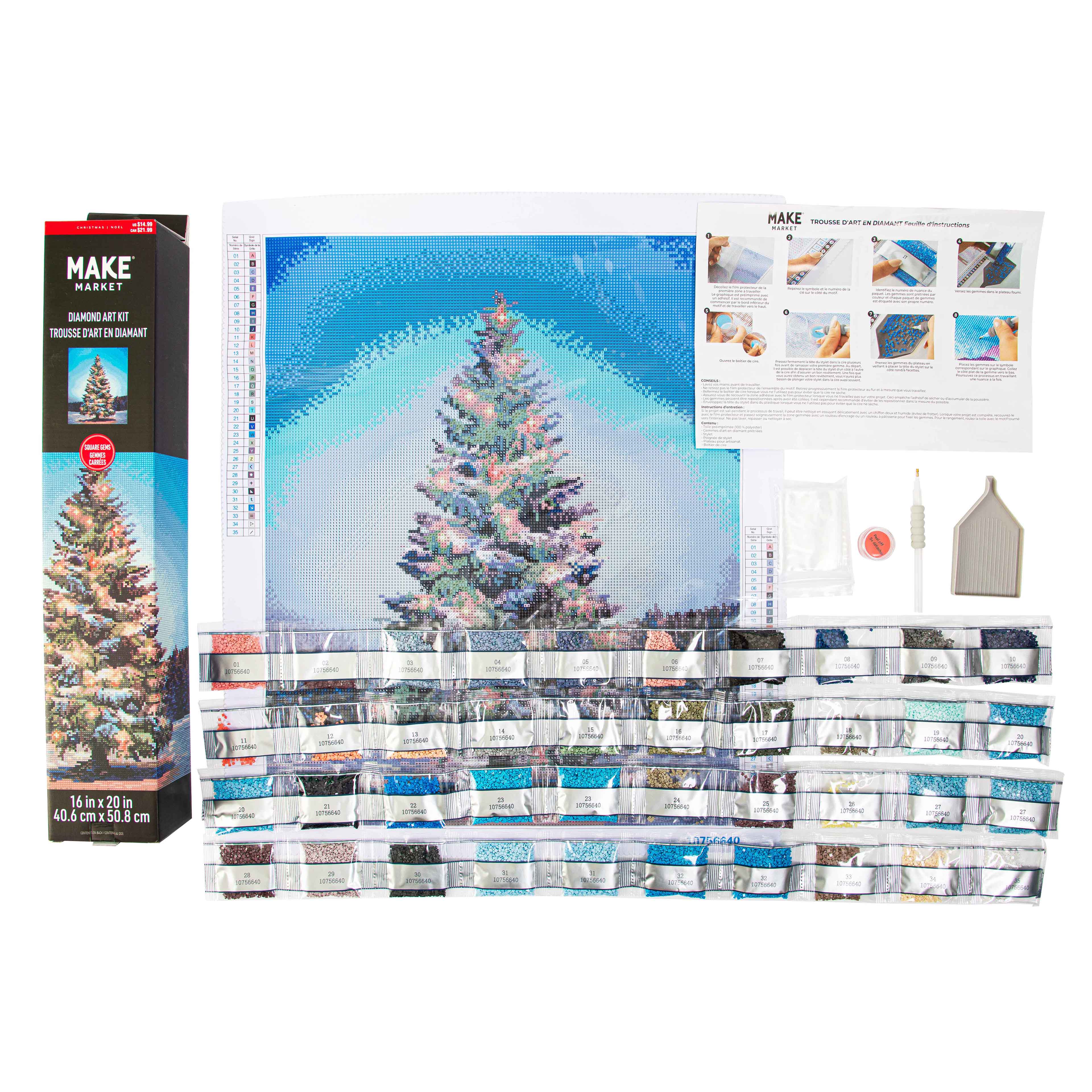 16&#x22; x 20&#x22; Outdoor Tree Diamond Art Kit by Make Market&#xAE;