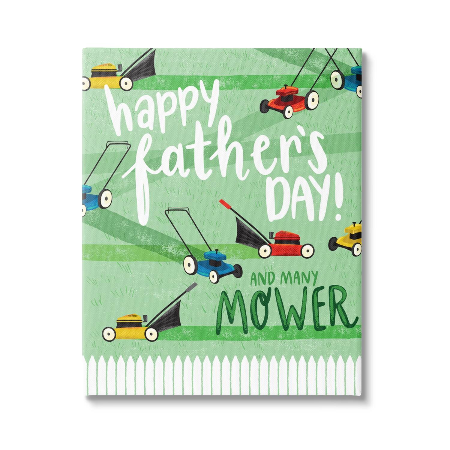 Stupell Industries Happy Father&#x27;s Day Lawn Mowers Canvas Wall Art