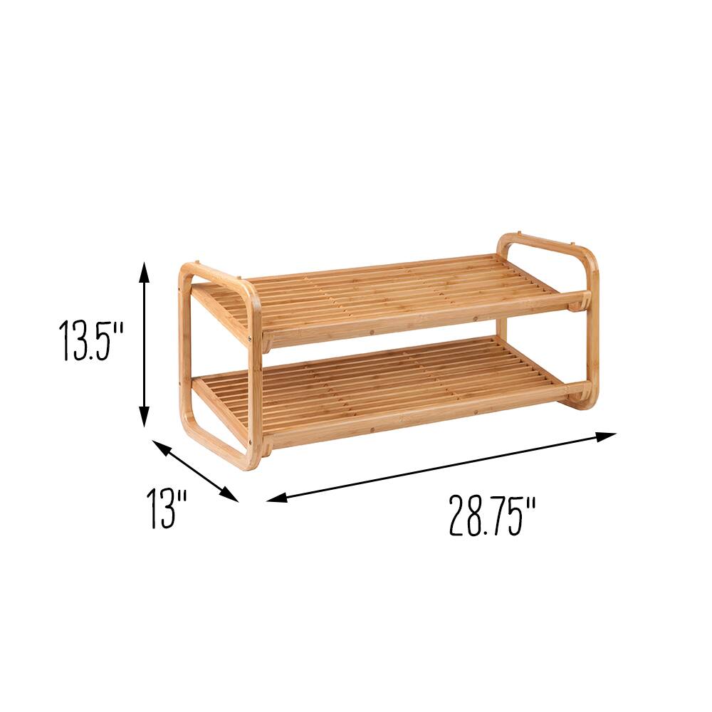 Honey Can Do 2 Tier Bamboo Shoe Rack