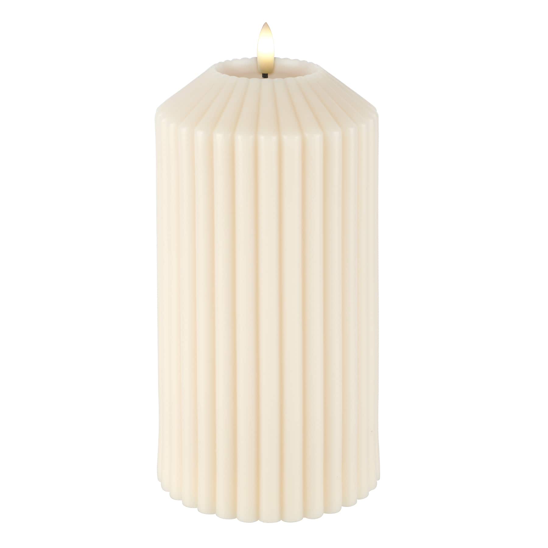 8&#x22; Ribbed Wax LED Pillar Candle by Ashland&#xAE;