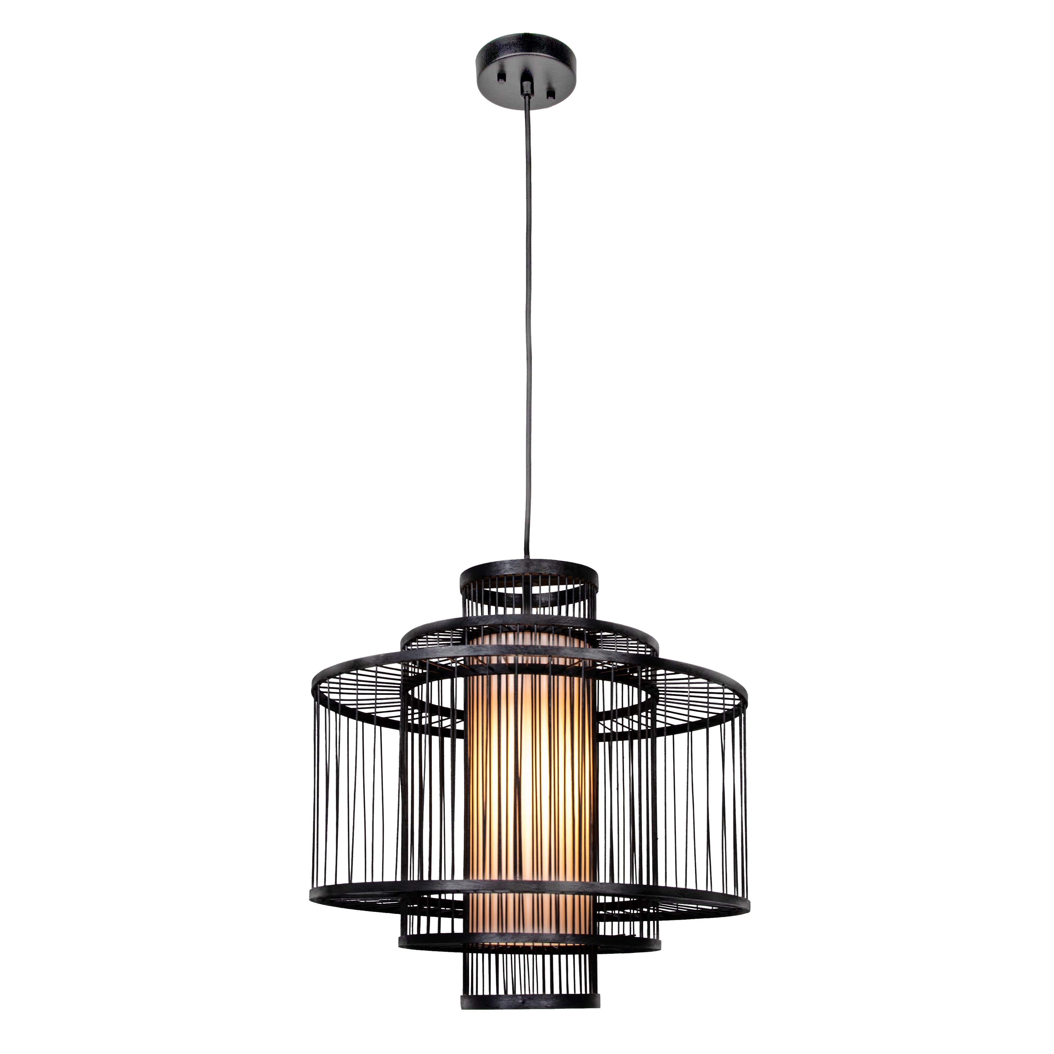 Hello Honey® 19.5" Boho Tiered Bamboo Chandelier