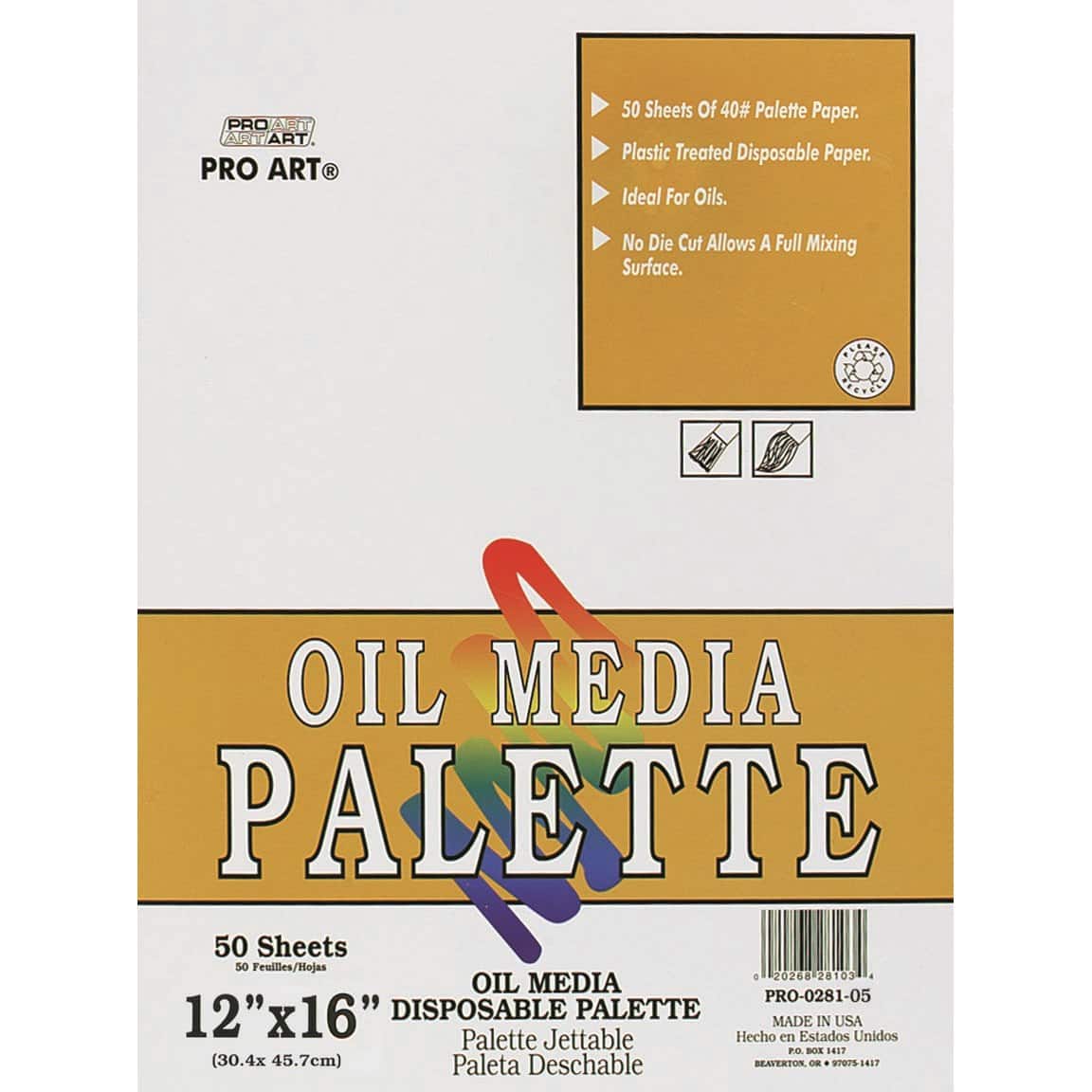 Pro Art&#xAE; Disposable Oil Media Palette Paper Pad