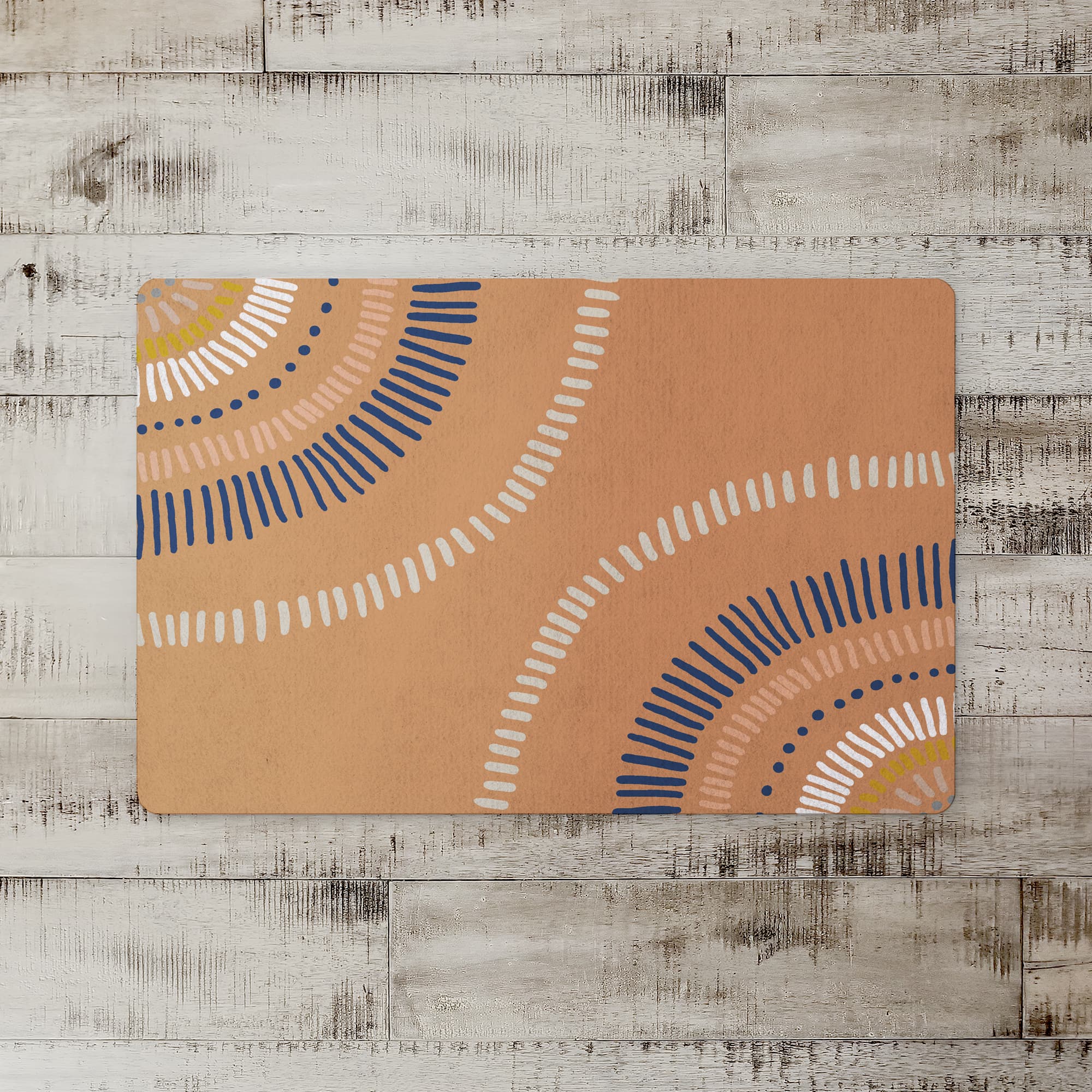 Earthtone Dashed Lines 27" x 18" Floor Mat