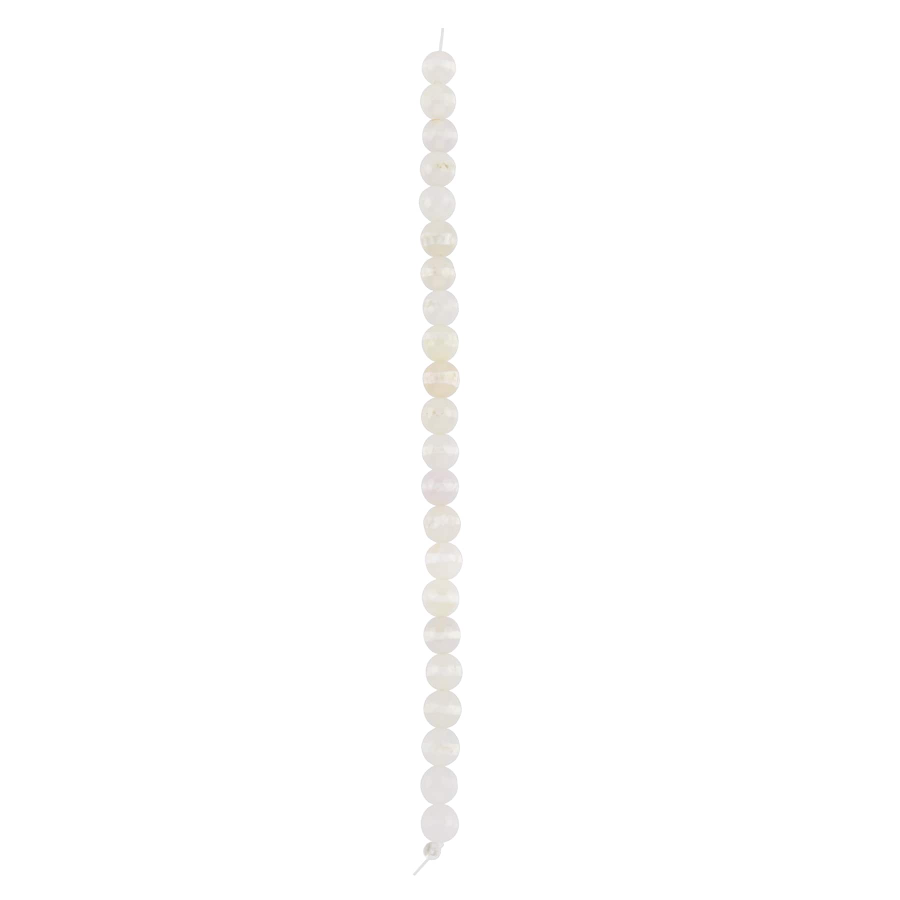 White Agate Faceted Round Beads, 8mm by Bead Landing&#x2122;