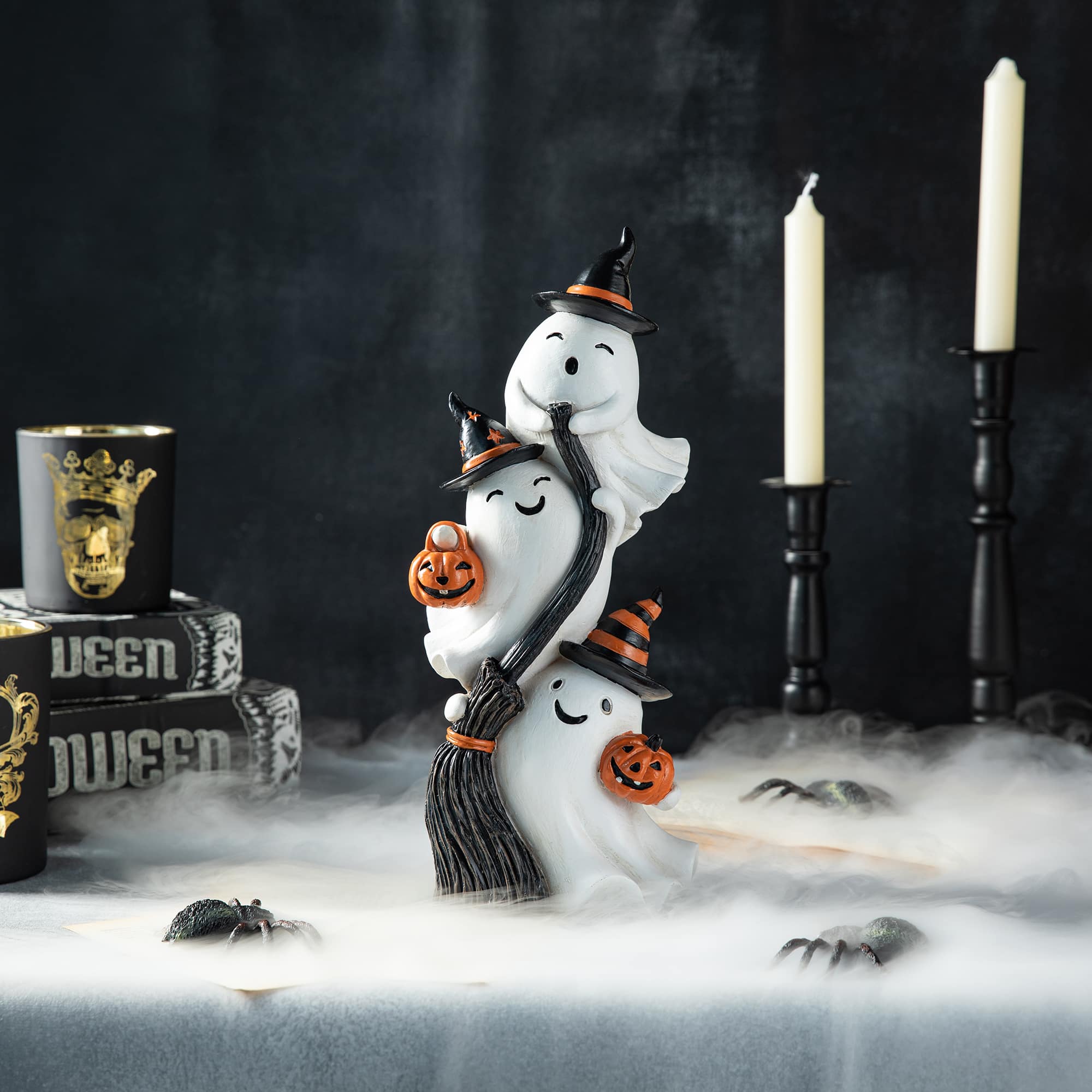 Glitzhome&#xAE; 13&#x22; Halloween Stacked Ghost Table D&#xE9;cor
