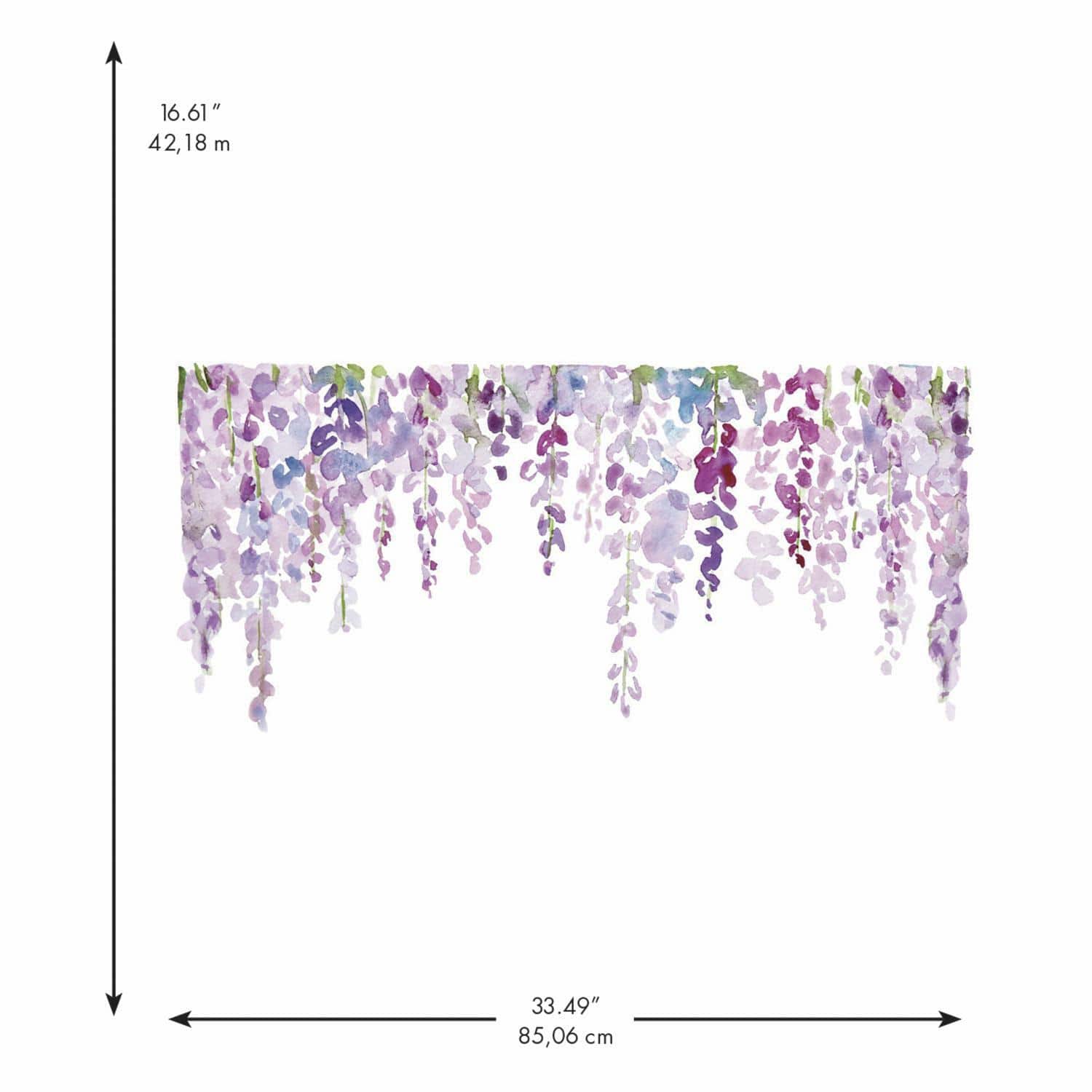 RoomMates Watercolor Wisteria Peel &#x26; Stick Giant Wall Decals