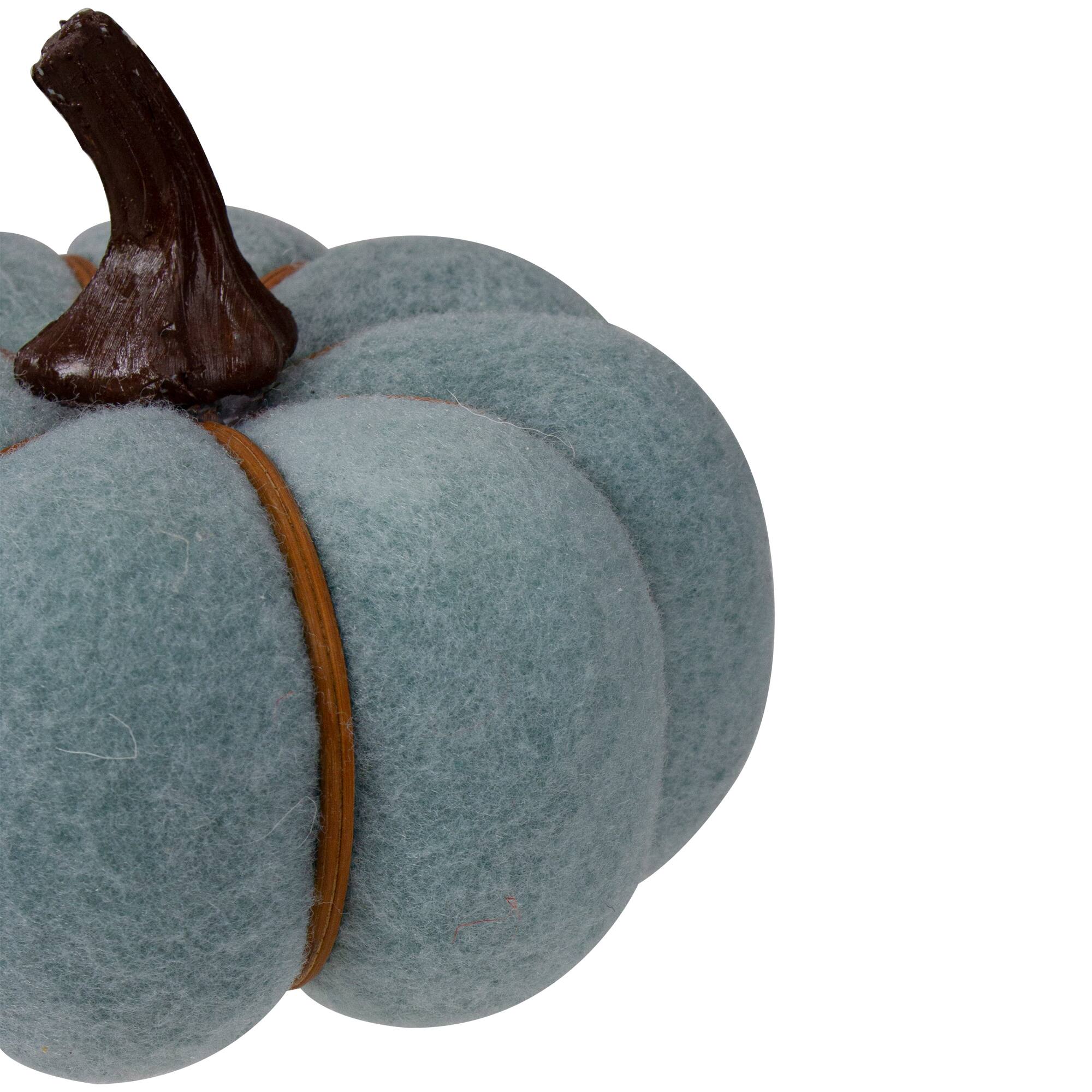 4" Blue & Brown Fall Harvest Tabletop Pumpkin