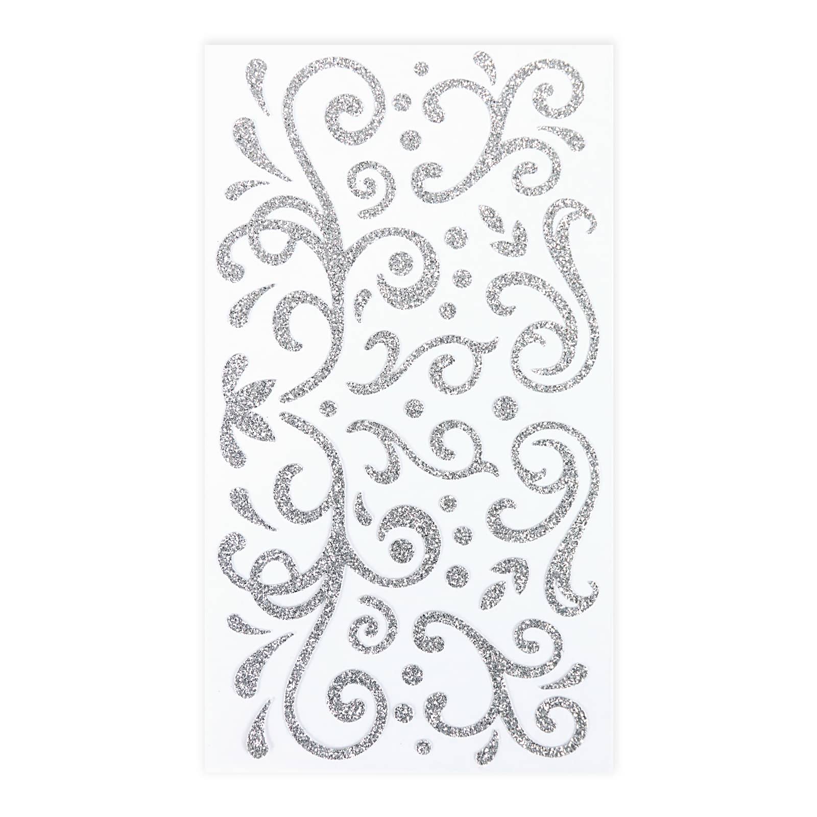 12 Pack: Silver Glitter Swirl Stickers by Recollections&#x2122;