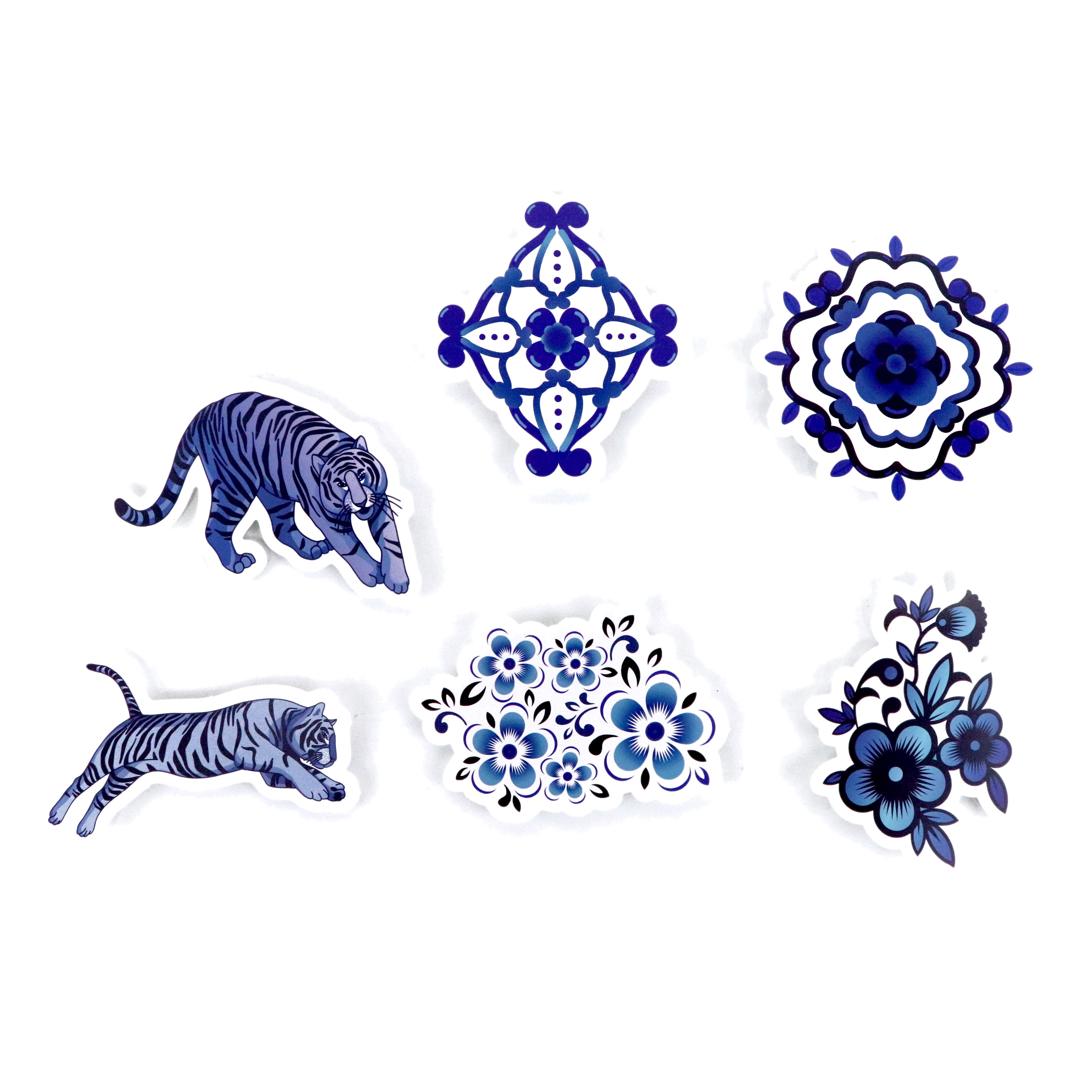 Blue &#x26; White Tattoo Icon Vinyl Die Cut Stickers by Recollections&#x2122;