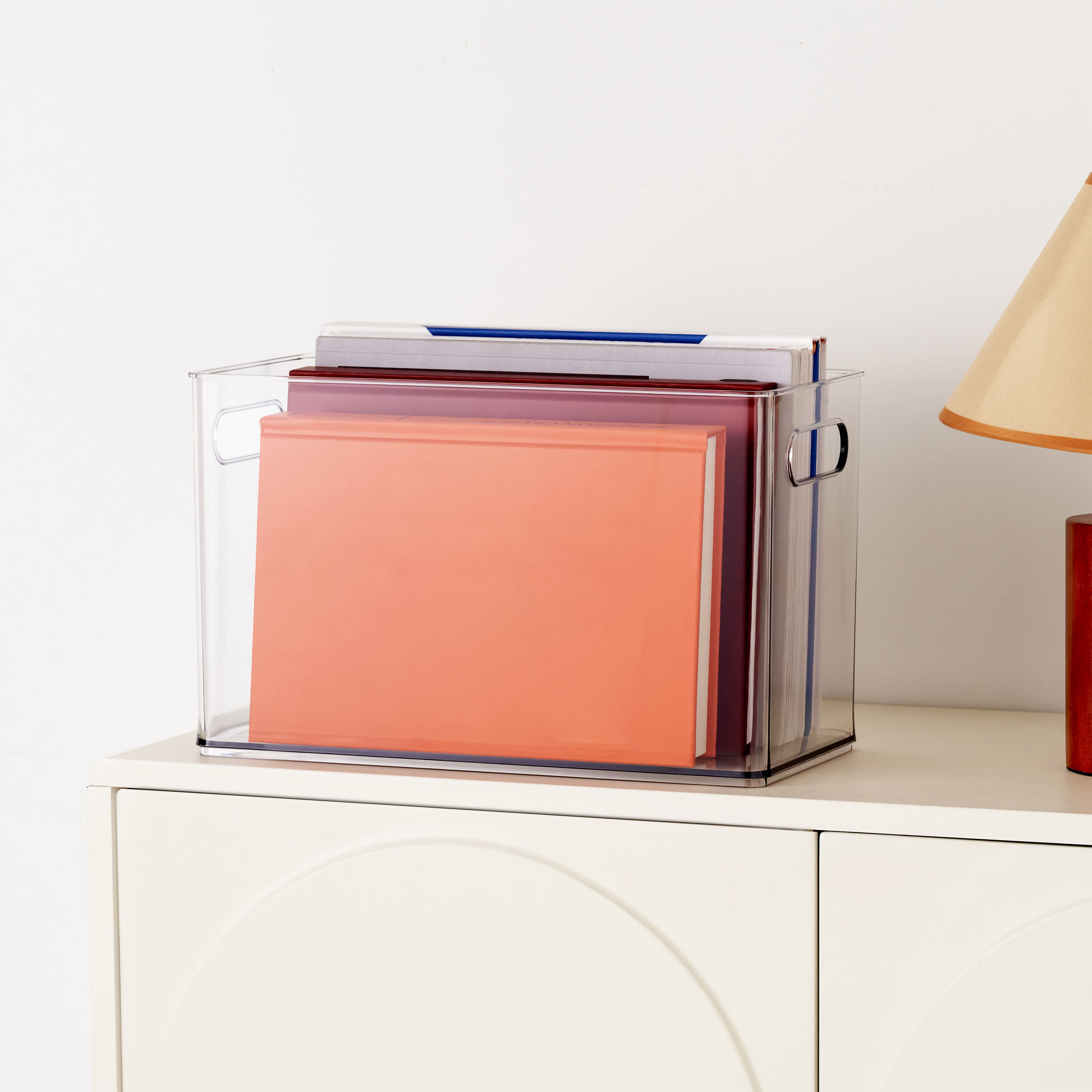 Contenant de rangement transparent avec poignées de 33 cm x 16,5 cm d’Ordonnez simplement