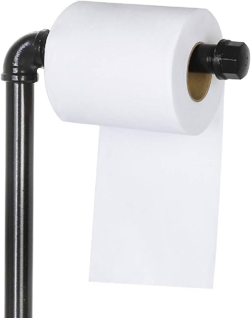 Black Freestanding Metal Toilet Paper Holder Stand by NEX | 6.8 x 22.9 x 6.8 | Michaels D722912S