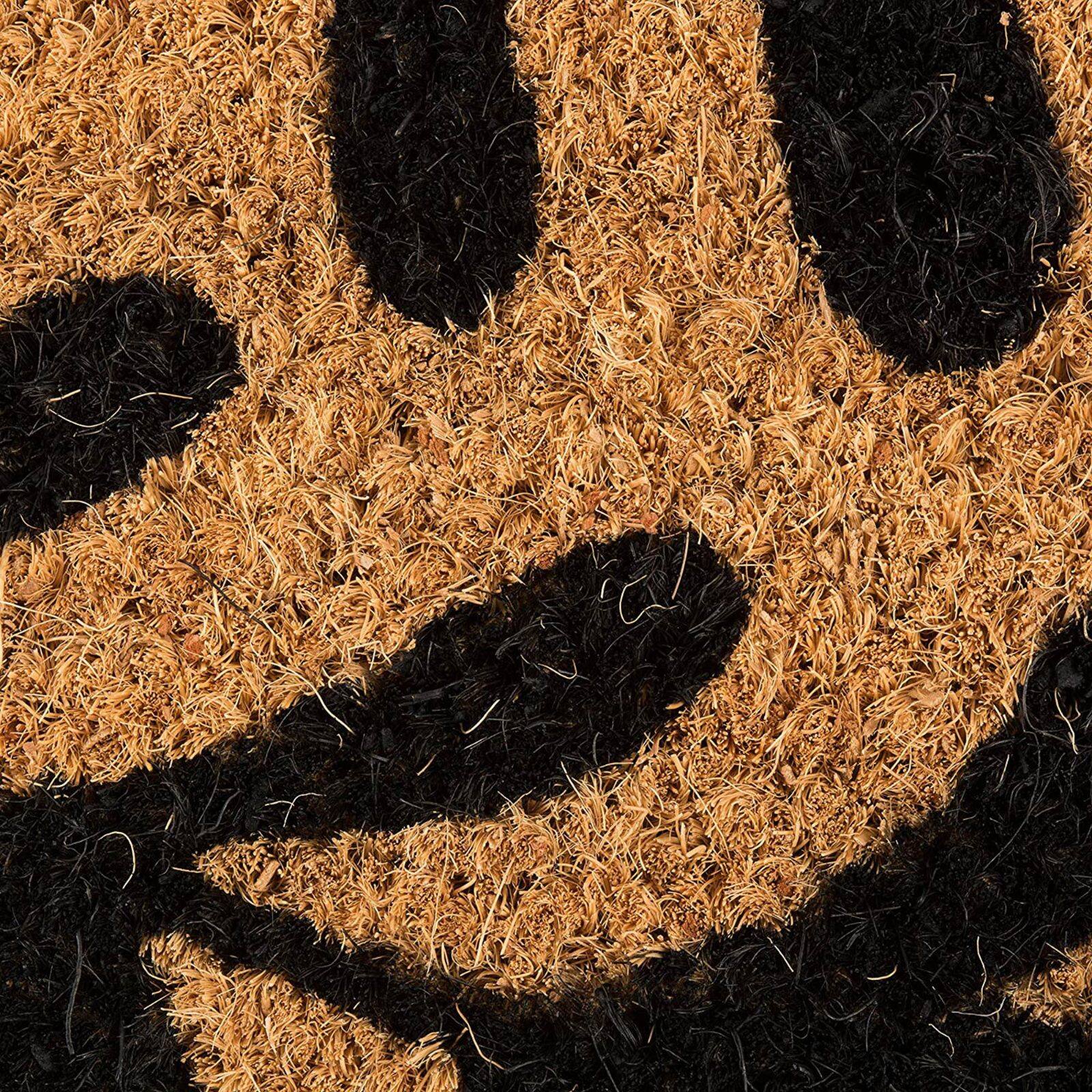 DII® J&M Black Ferns Vinyl Back Coir Doormat
