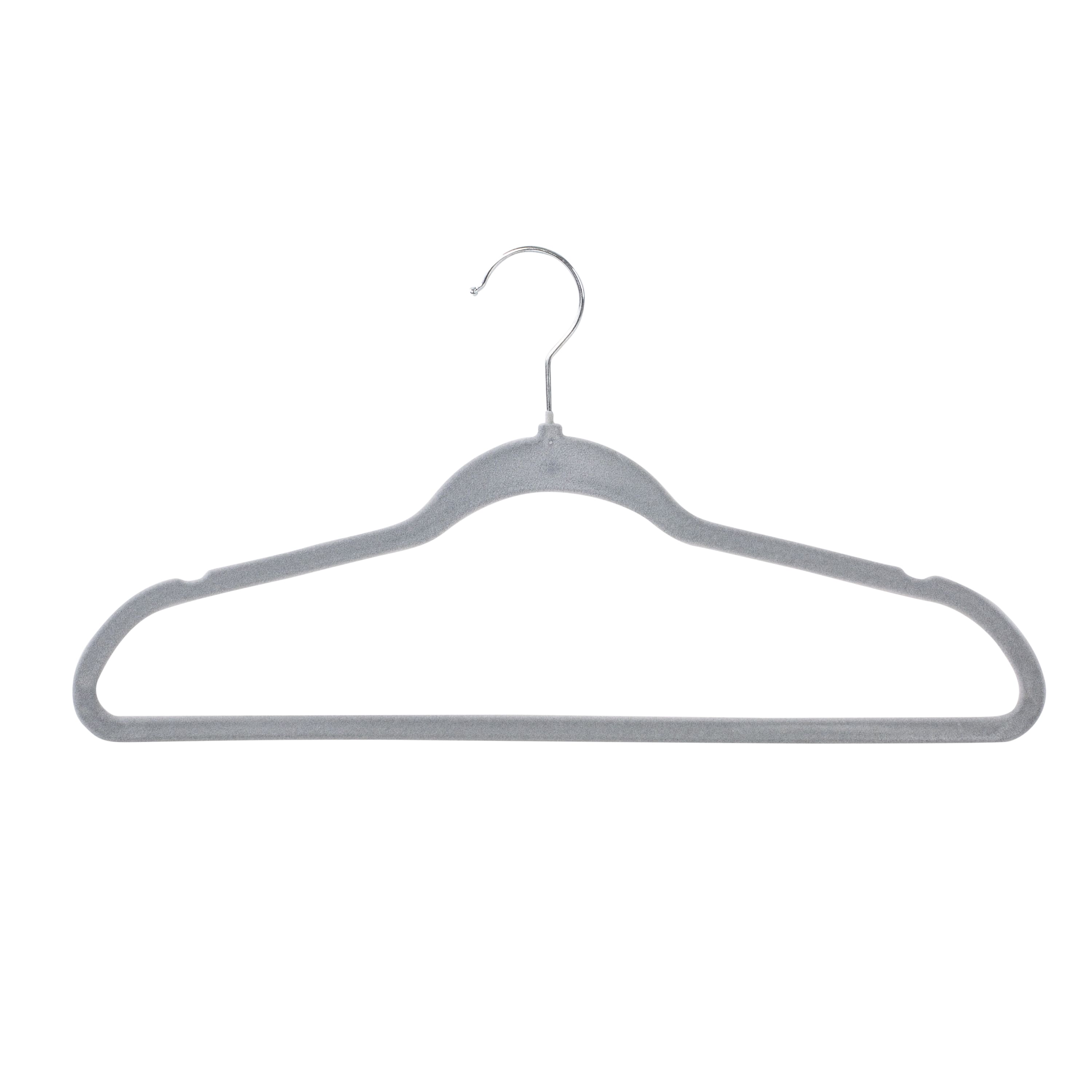 Honey Can Do 25-Pack Slim-Profile Non-Slip Velvet Kids Hangers, Grey  HNG-09299 Grey