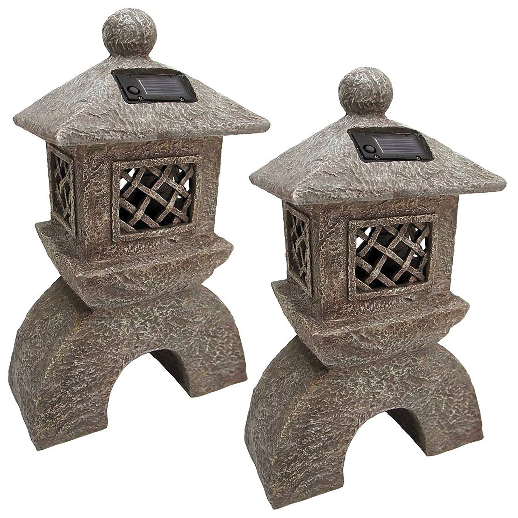 Design Toscano 16.5&#x22; Japanese Pagoda Illuminated Lantern Statues, 2ct.