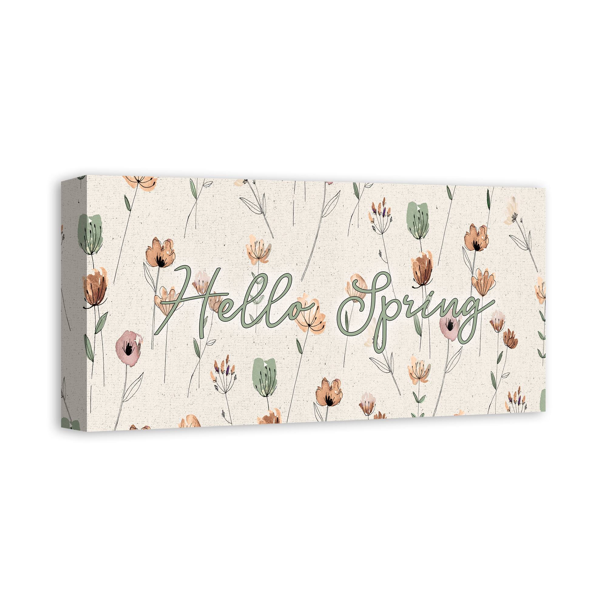 Earthy Botanical Doodles 10" x 20" Canvas Wall Art