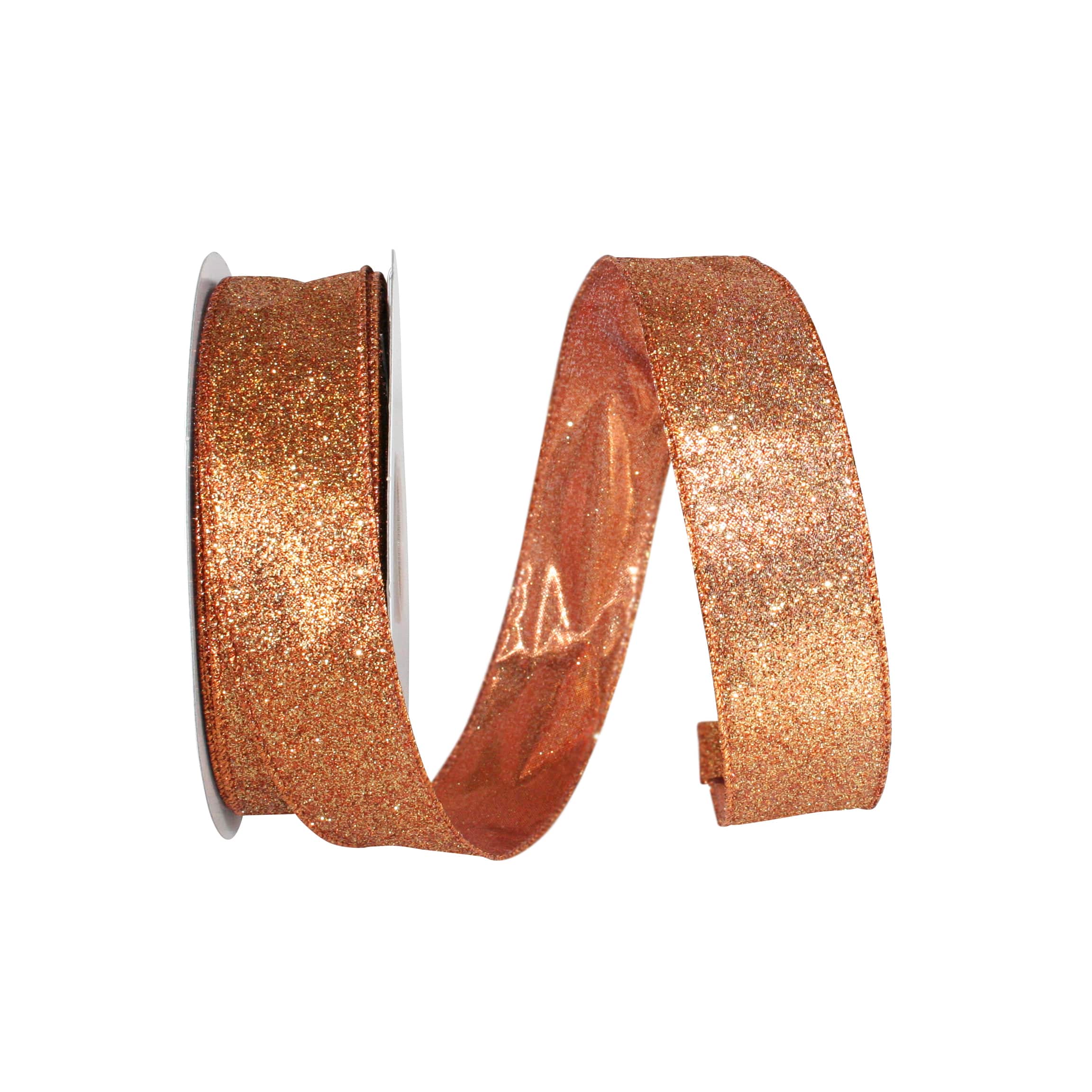 JAM Paper 1.5" x 25yd. Glitter Lamé Wired Ribbon