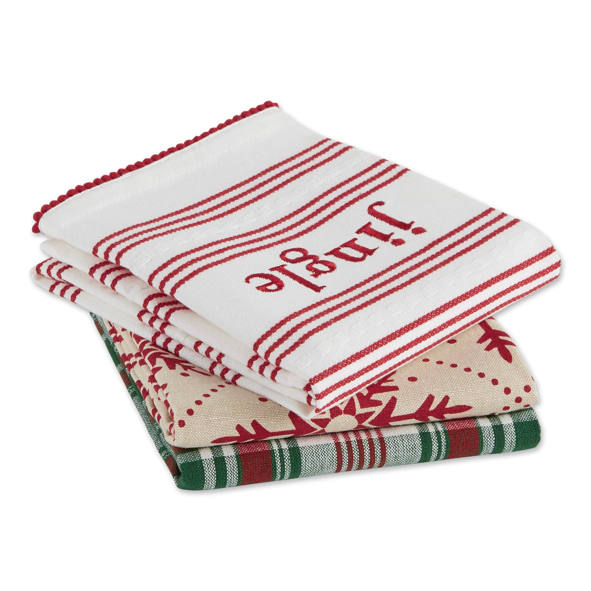 DII&#xAE; Assorted Jingle Dishtowel Set