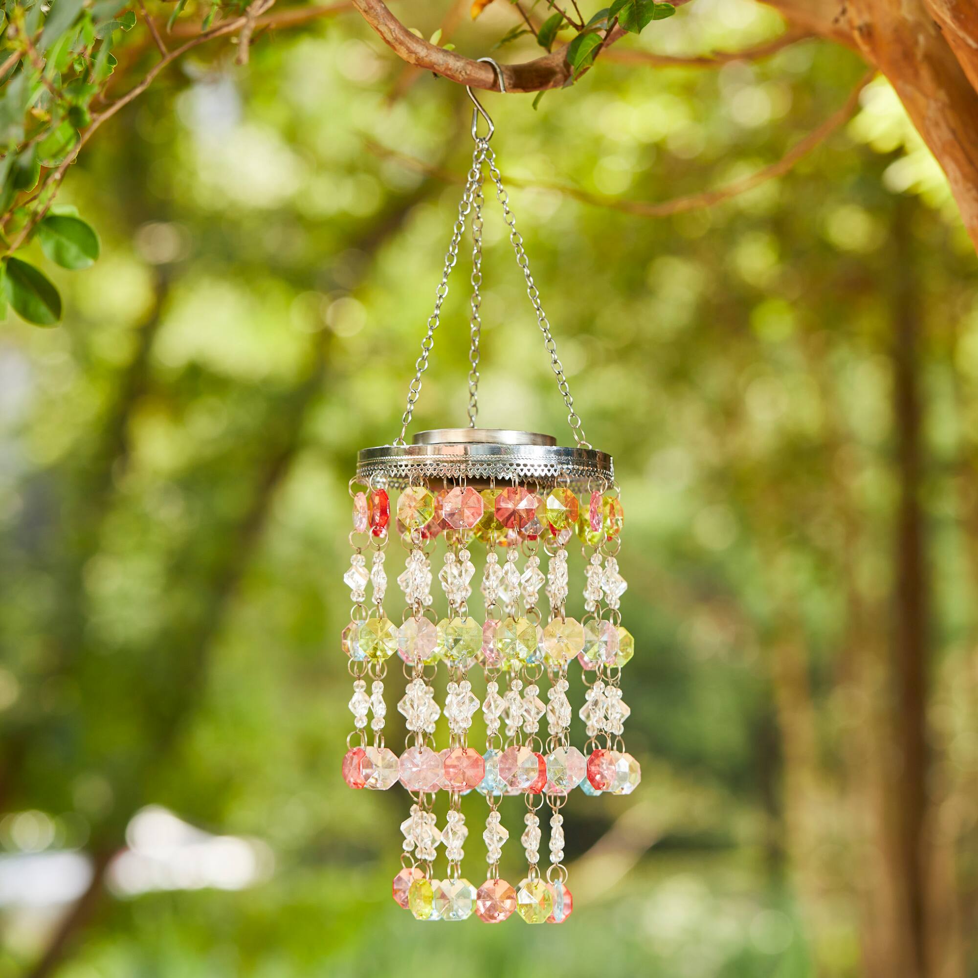Glitzhome&#xAE; 18.75&#x22; Solar Lit Beaded Wind Chimes, 2ct.