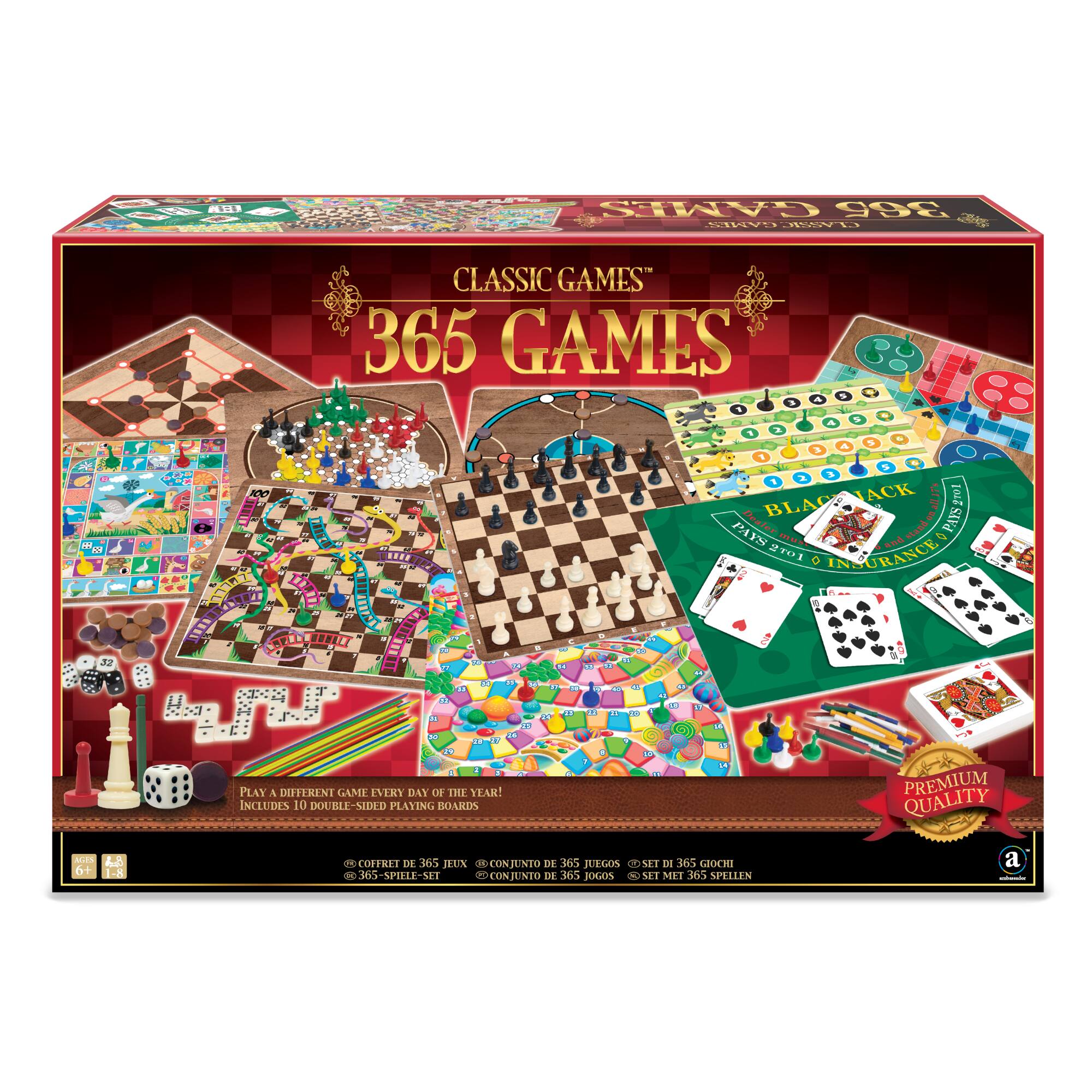  Merchant Ambassador: Classic Games, Enjoy 100 Different Games,  Includes 5 Double-Sided Playing Boards, Fun for Children and Adults, For  Ages 3 and up : Toys & Games
