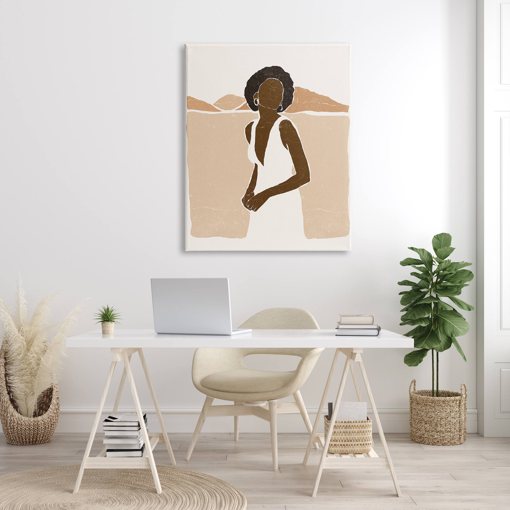 Stupell Industries Woman Standing in Desert Canyon Mountain Landscape Canvas Wall Art