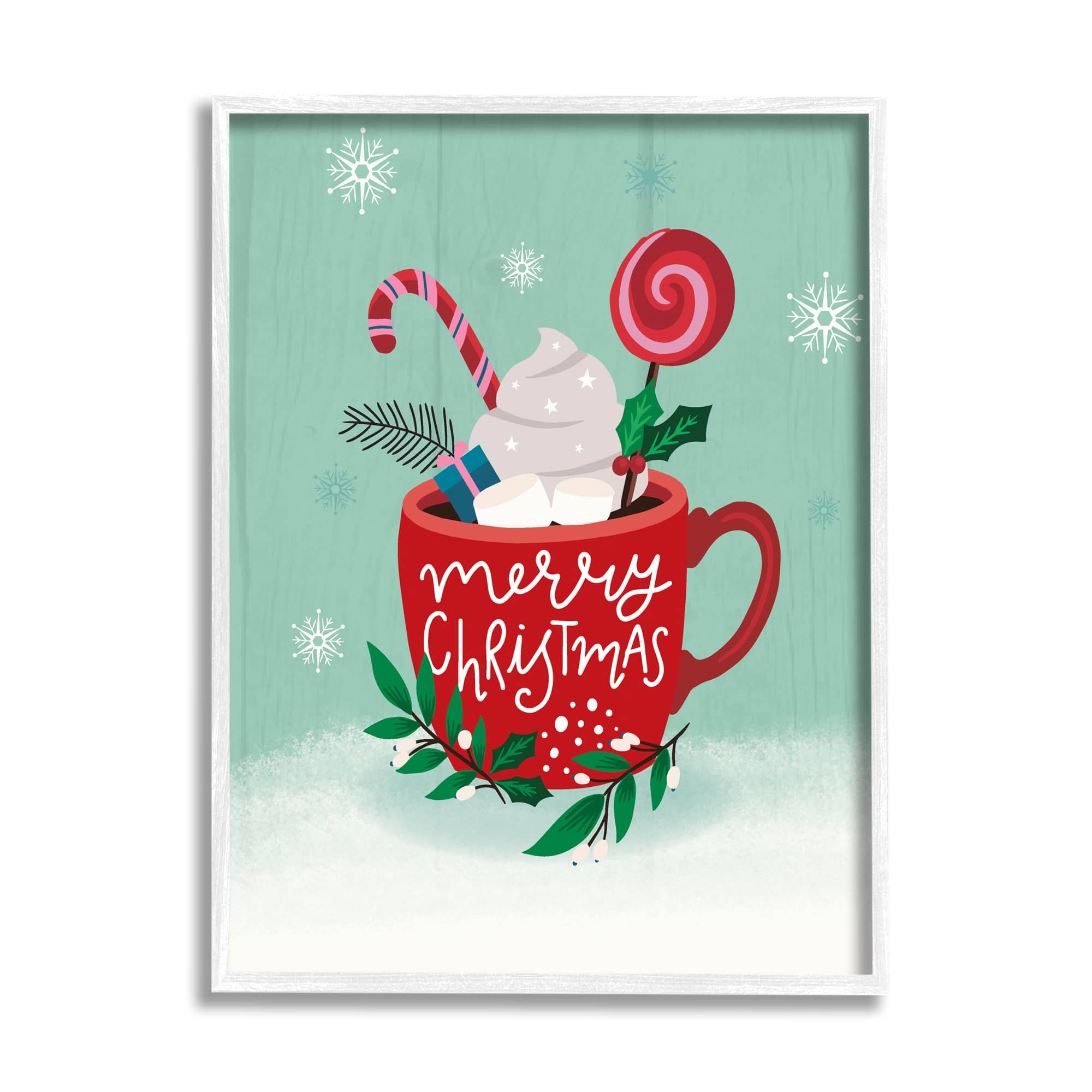 Stupell Industries Merry Christmas Warm Cocoa Framed Giclee Art