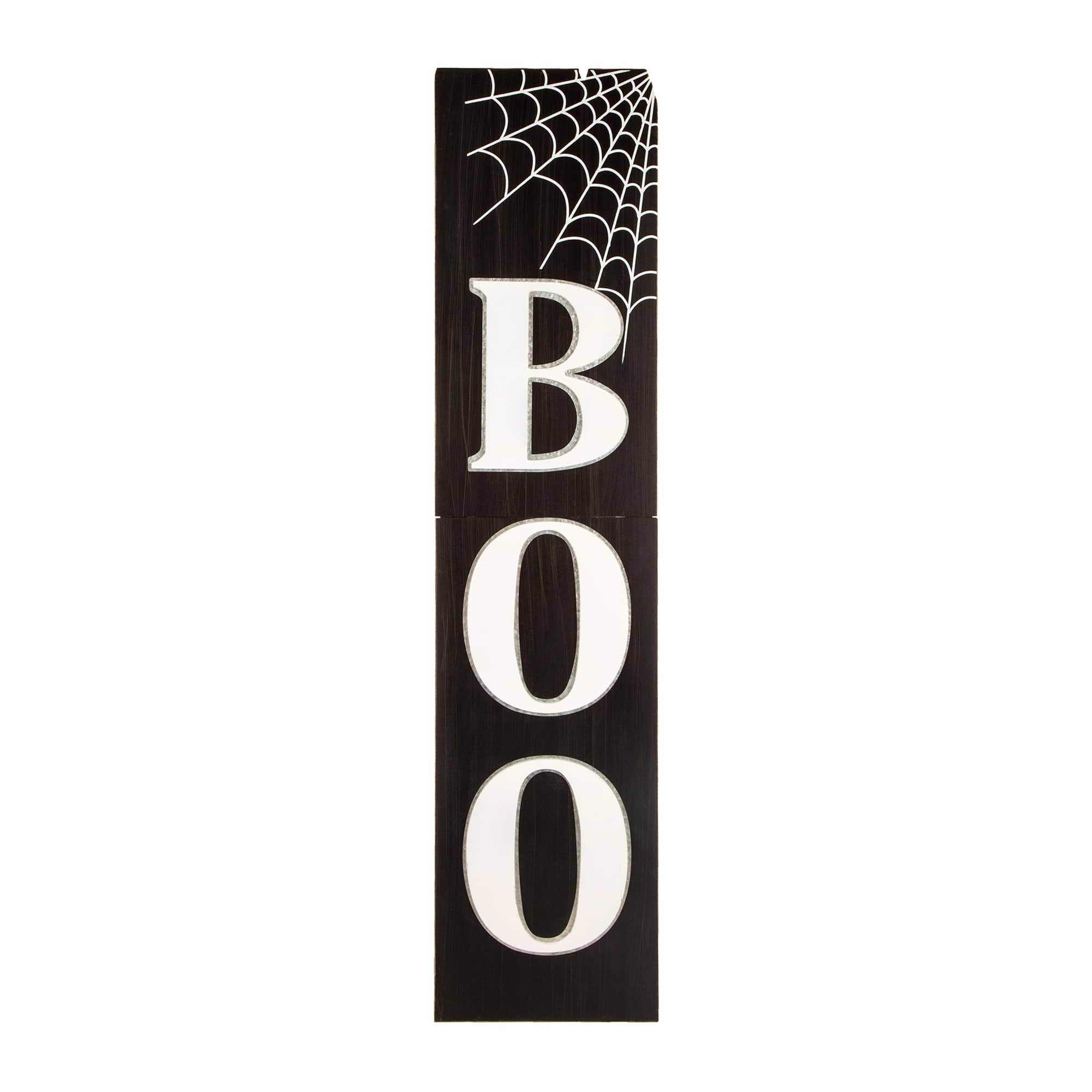 Glitzhome® Black & White Wooden BOO Porch Sign