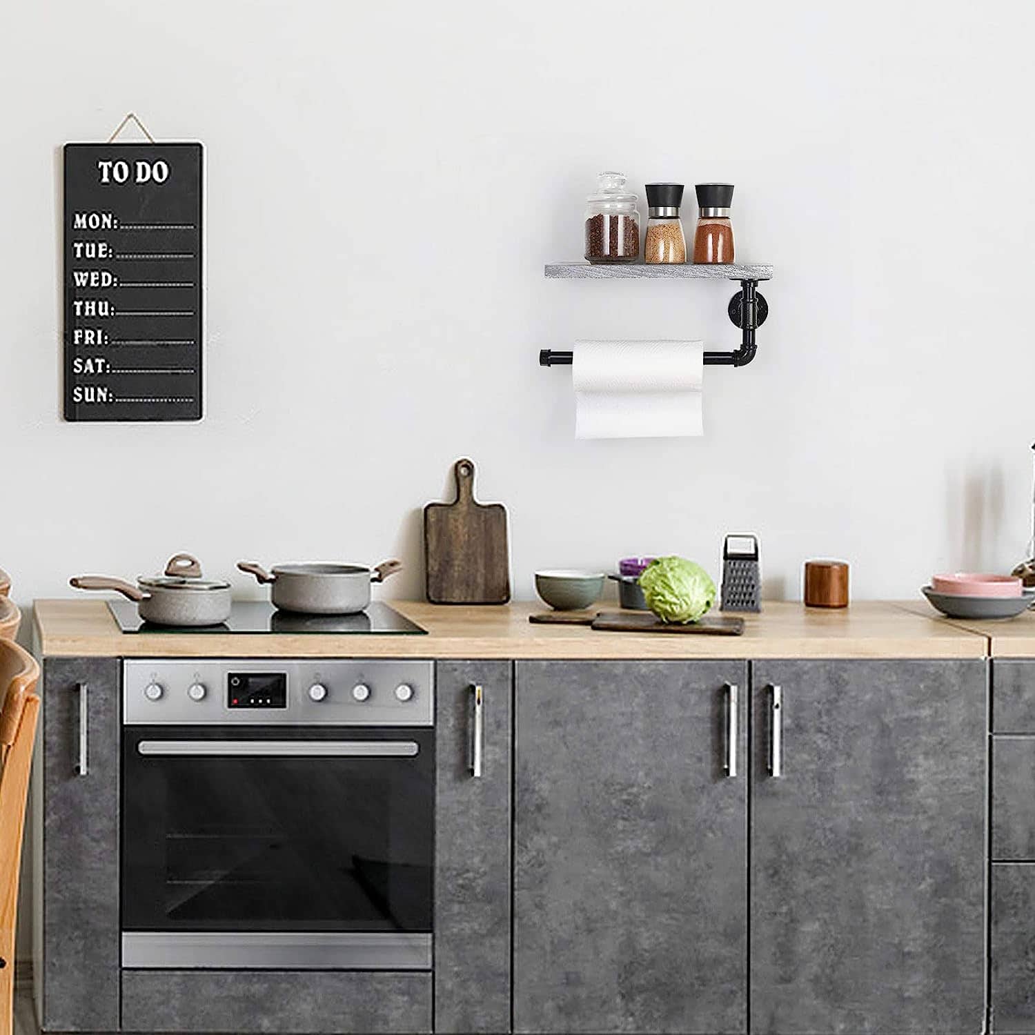 Paper Towel Holder with Shelf Industrial Pipe