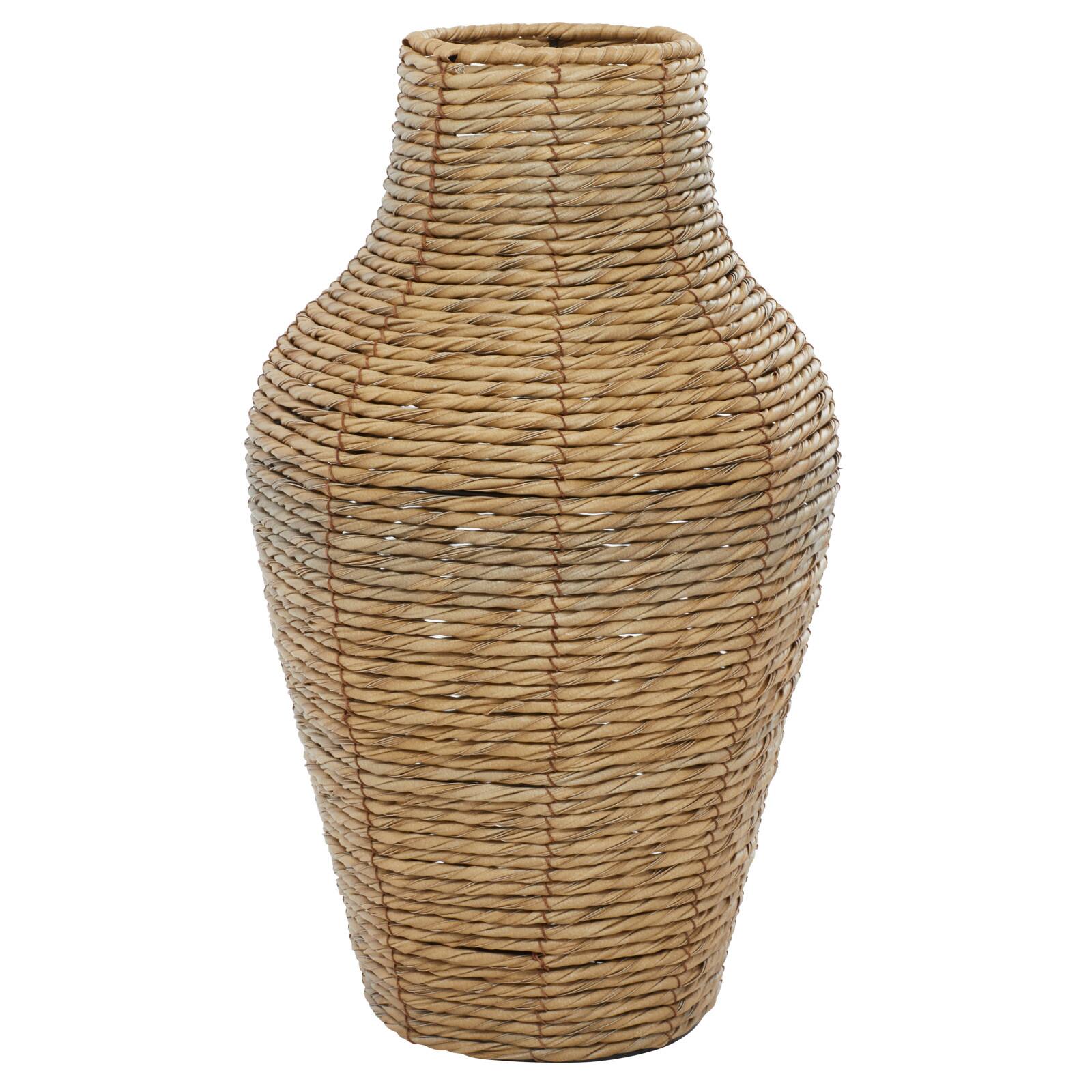 Brown Faux Seagrass Handmade Tall Woven Floor Vase 10" x 10" x 18"