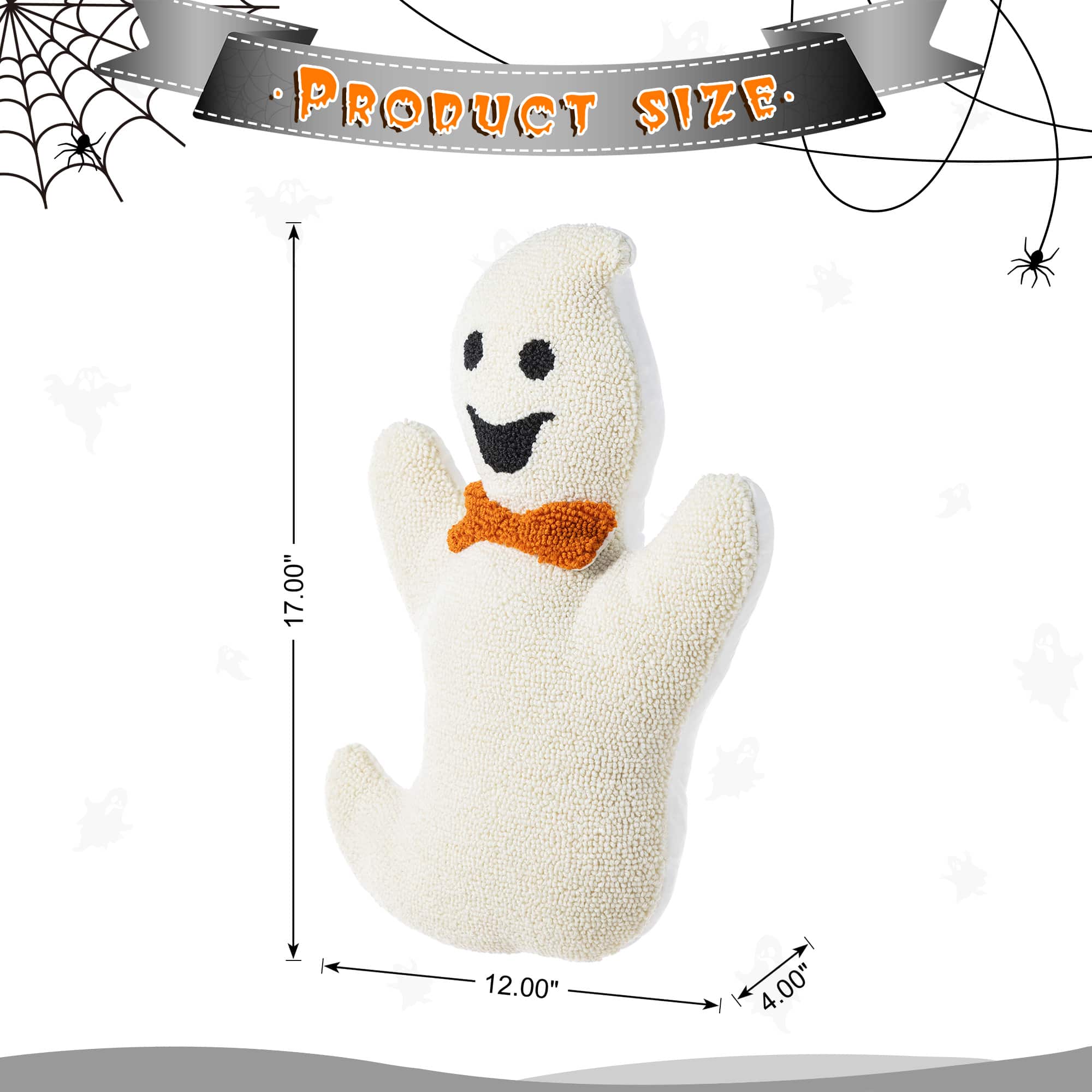 Glitzhome® 18"H Halloween Hooked Ghost Shaped Pillow