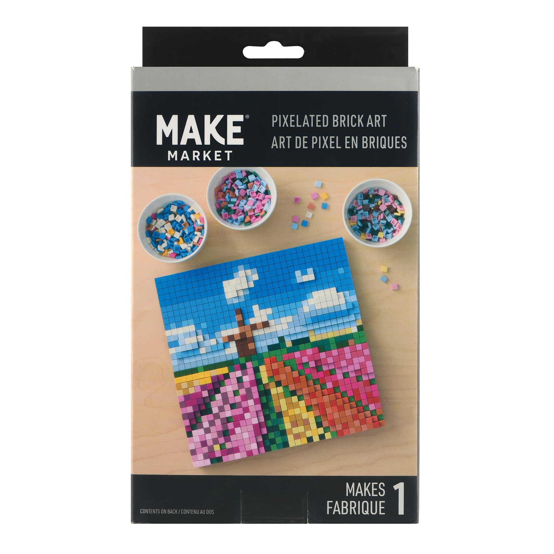 10&#x22; x 10&#x22; Flower Field Pixelated Brick Art Kit by Make Market&#xAE;