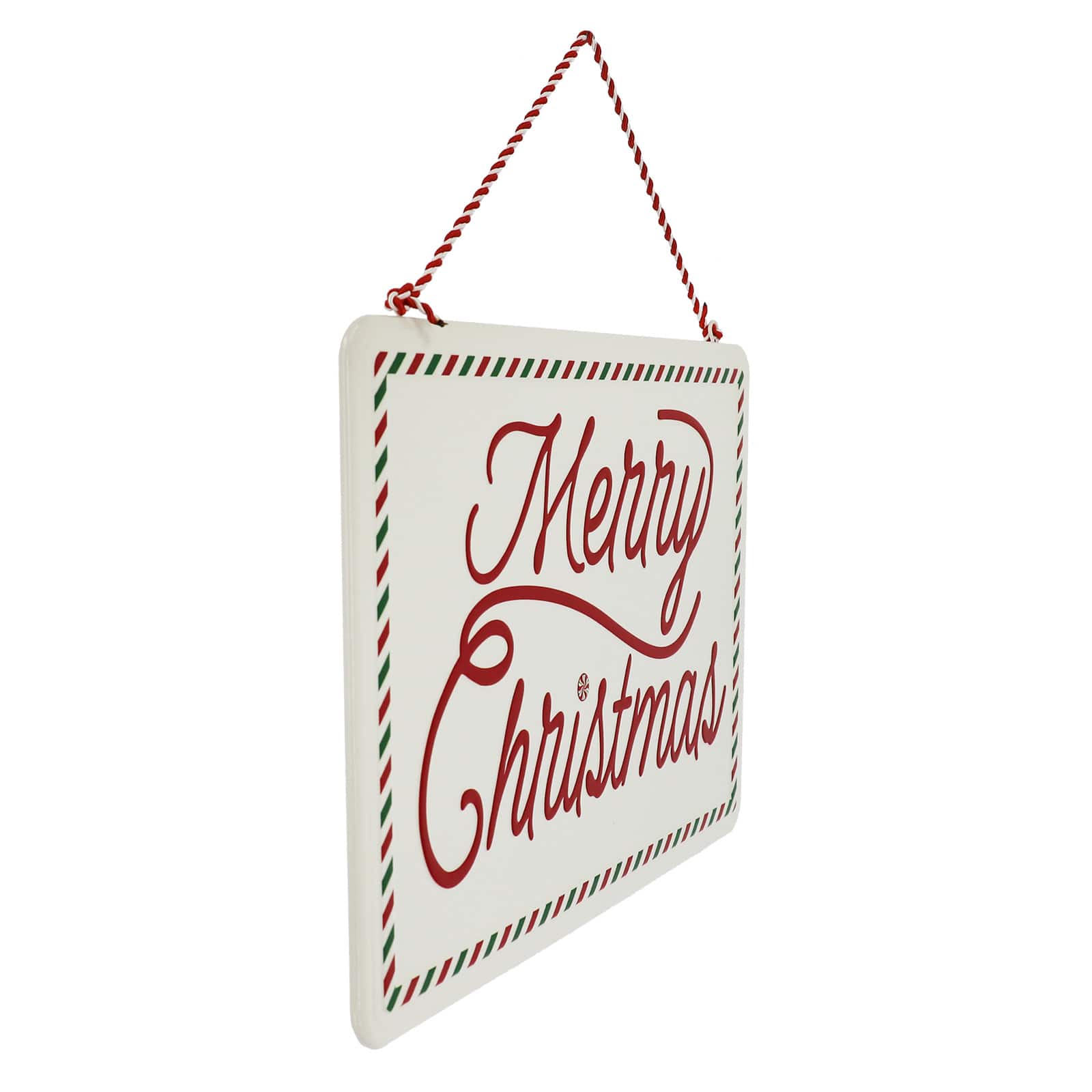 13&#x22; Red &#x26; White Merry Christmas Metal Wall D&#xE9;cor by Ashland&#xAE;