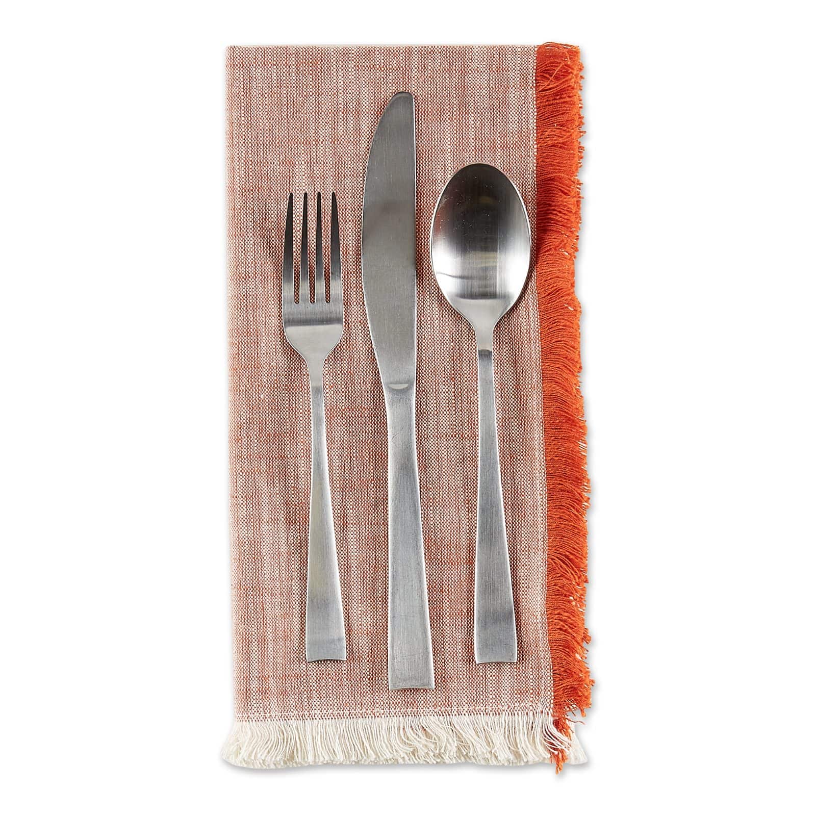 DII&#xAE; Burnt Orange Tonal Fringe Cloth Dinner Napkins, 6ct.