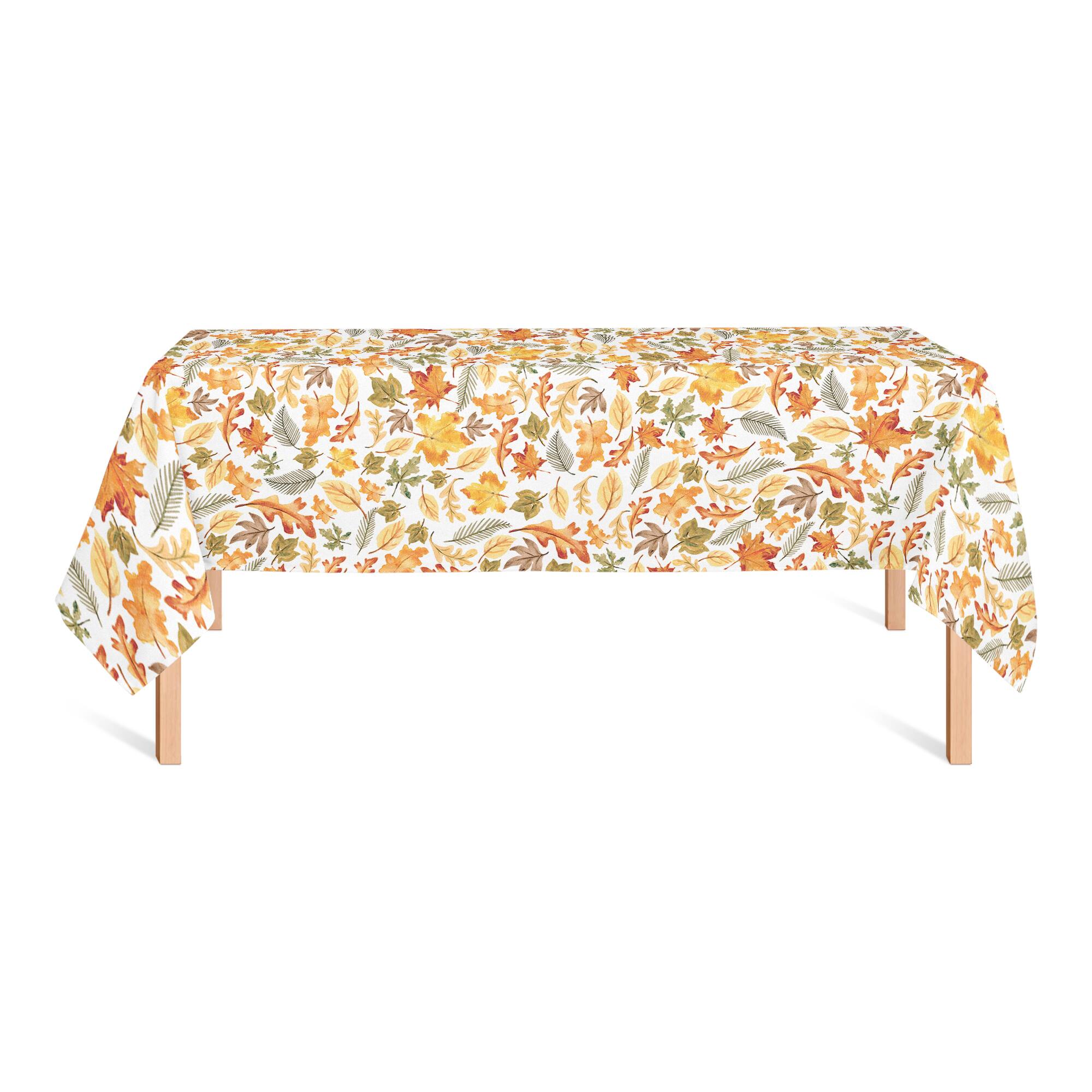102&#x22; Fall Leaves Pattern Tablecloth