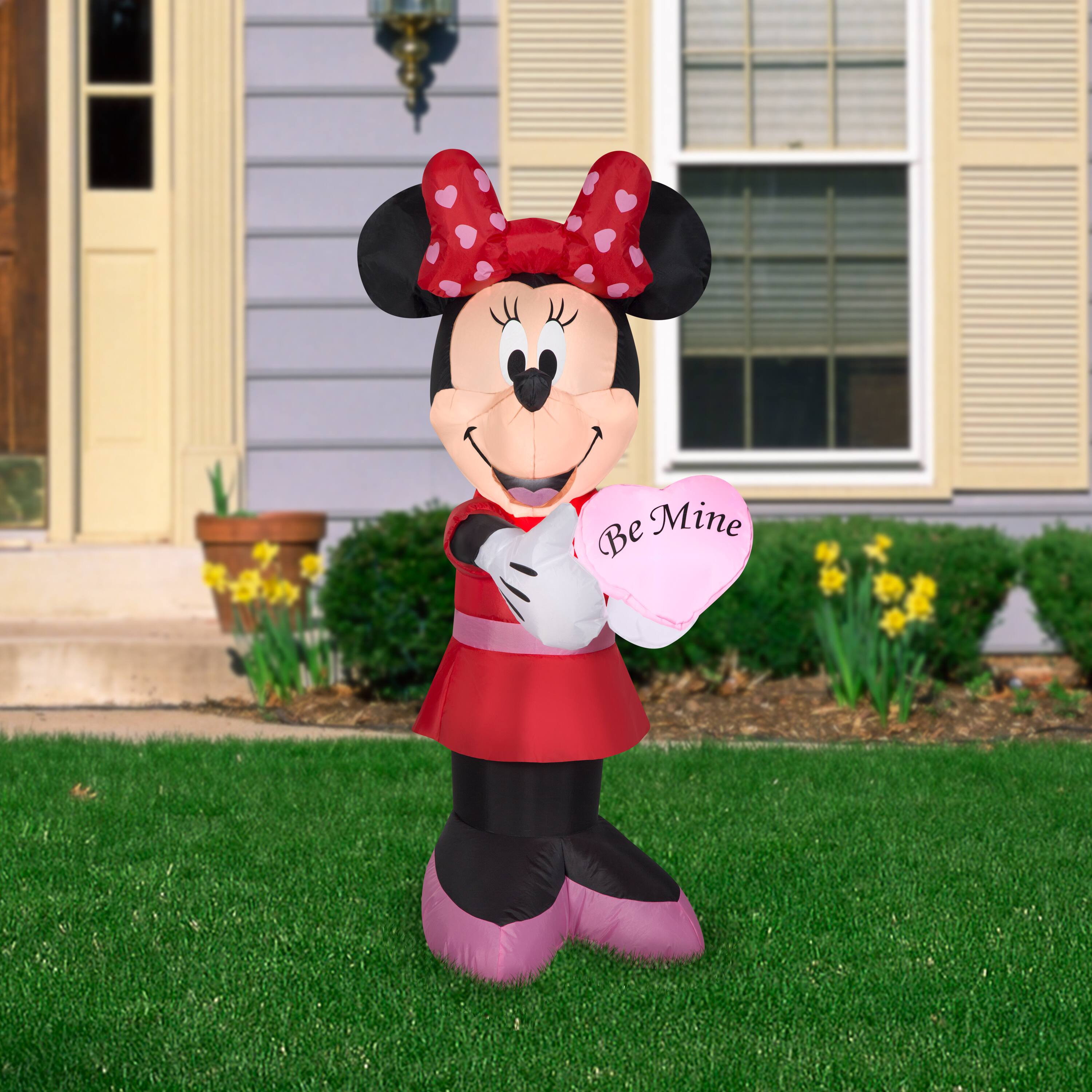 3.5ft. Airblown&#xAE; Inflatable Valentine&#x27;s Day Minnie Holding Heart