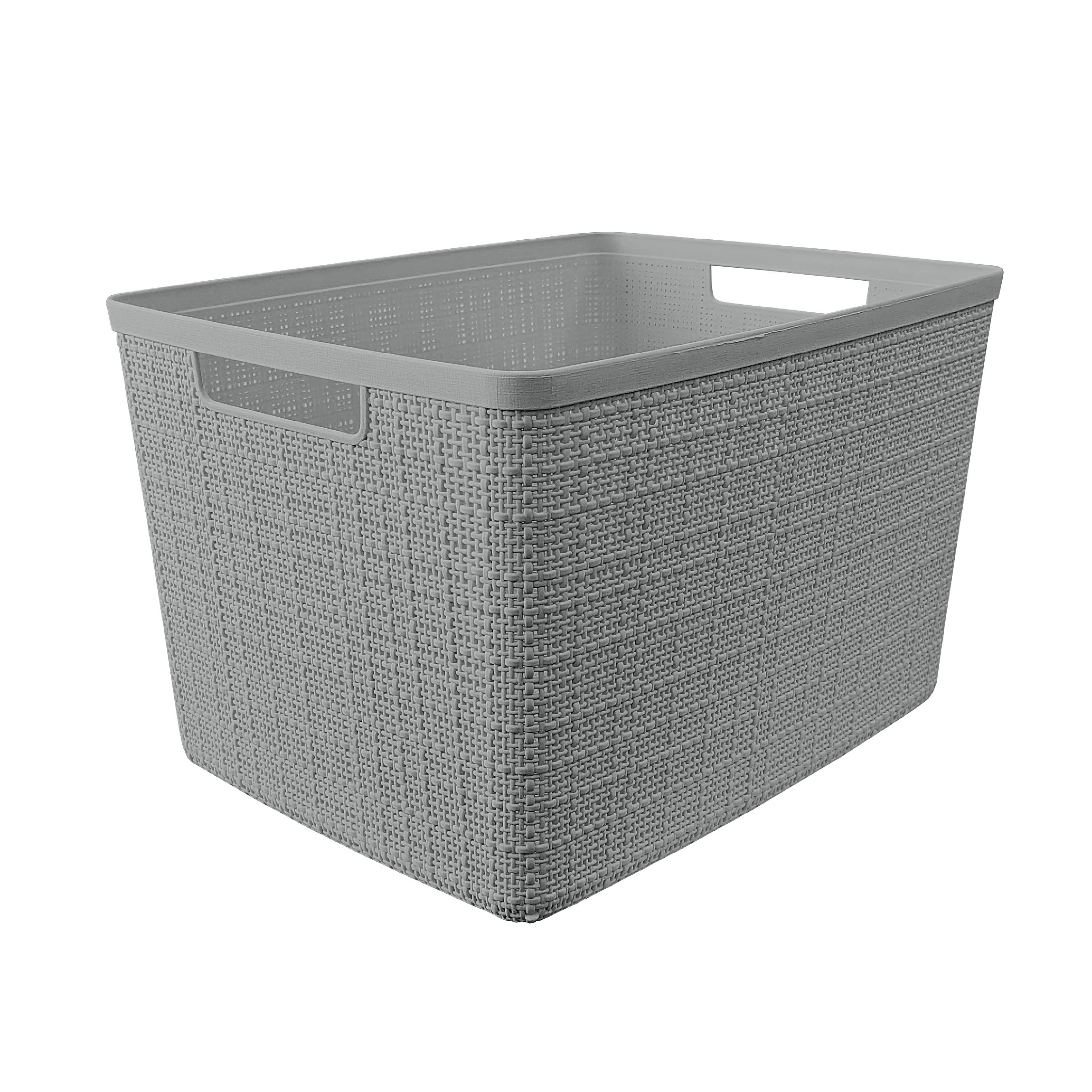 12 Pack: Curver Jute Gray Plastic Storage Basket