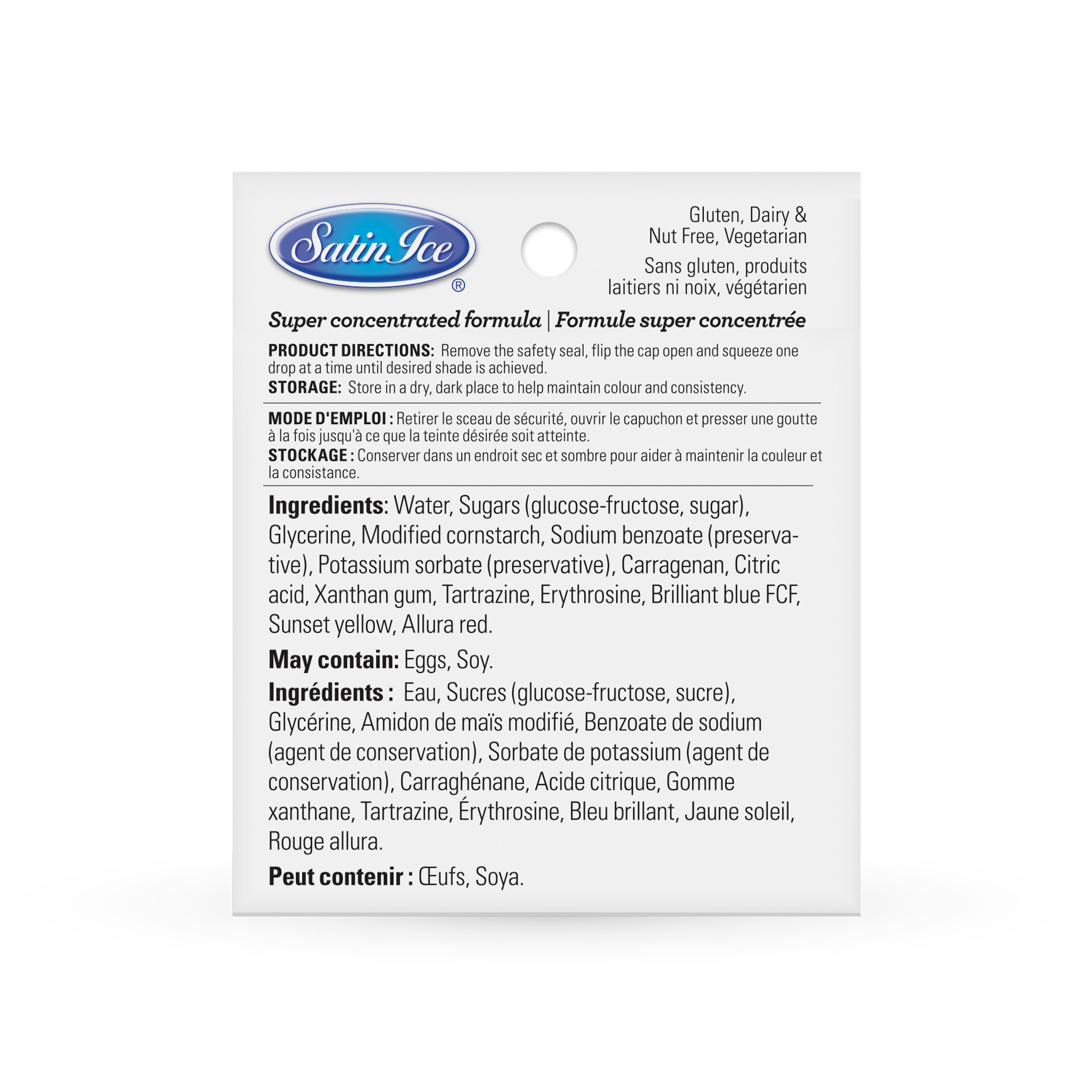 Colorant alimentaire en gel couleur néon Satin Ice, 5 unités