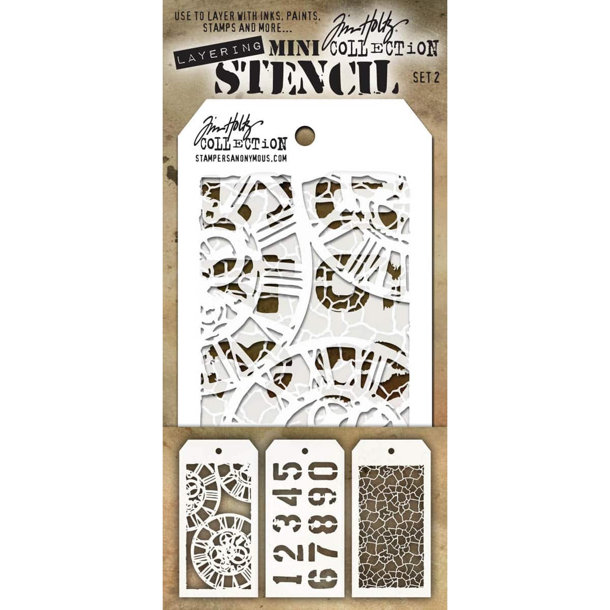 Stampers Anonymous Tim Holtz® Mini Layered Stencil Set #2