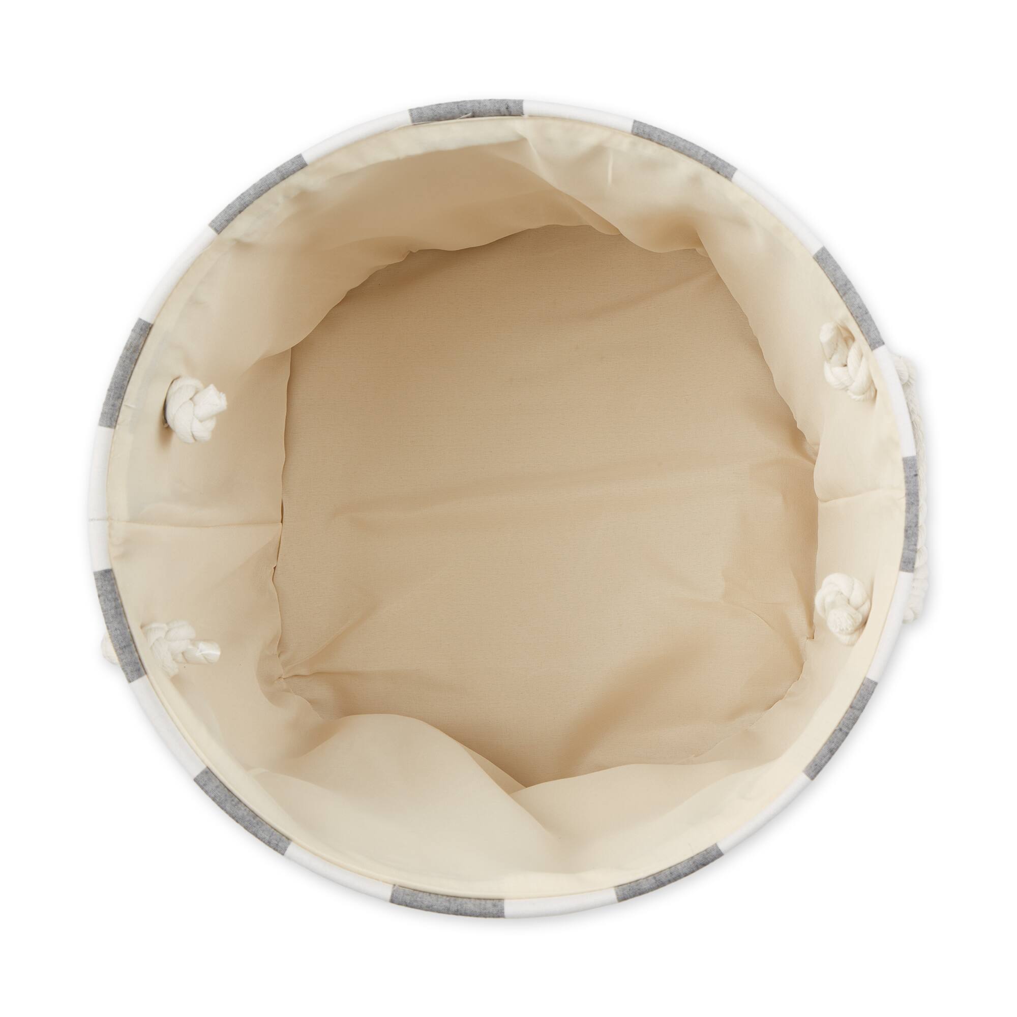 DII&#xAE; Large Round White/Black Buffalo Check Polyester Bin
