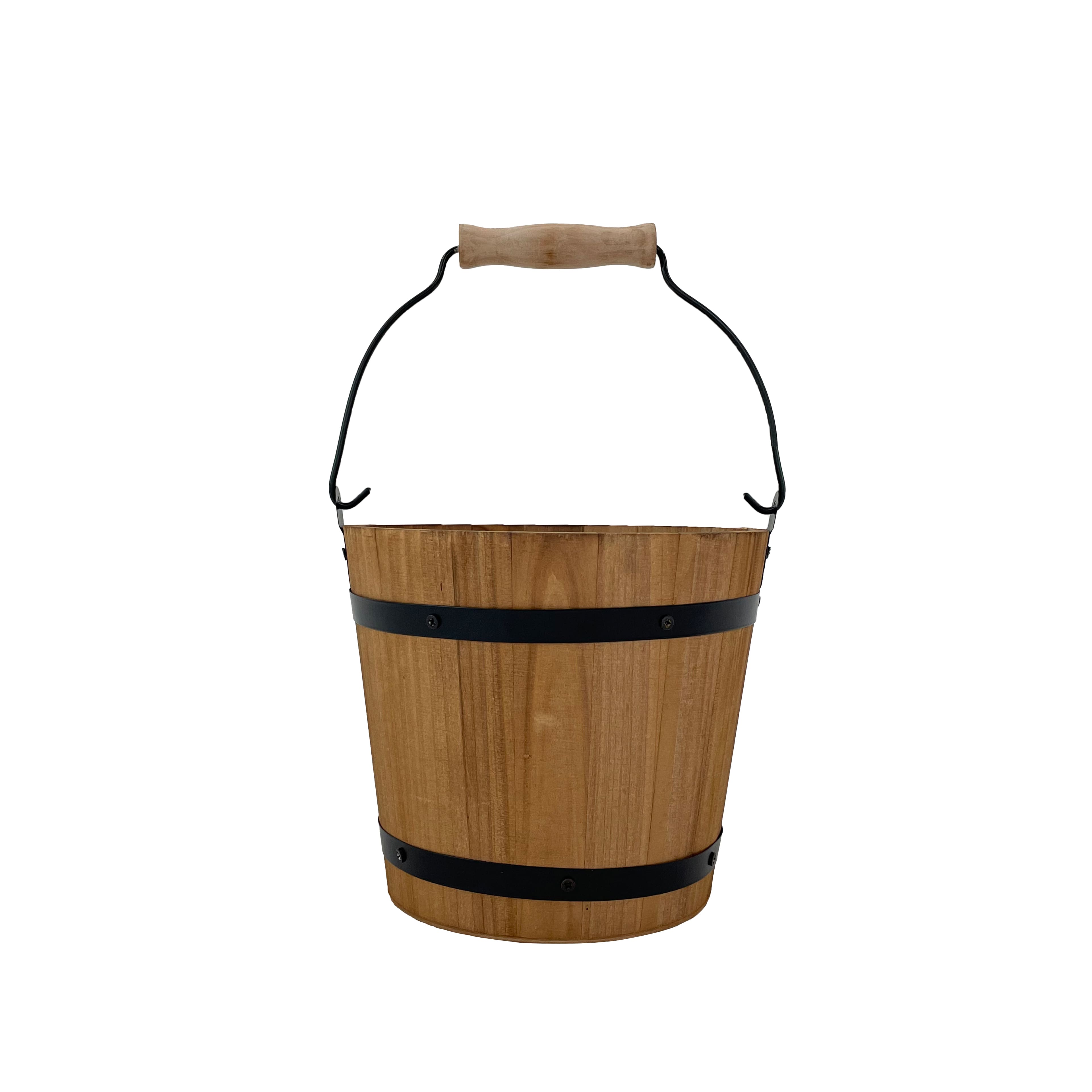 6.75&#x22; Natural Wood &#x26; Metal Bucket by Ashland&#xAE;