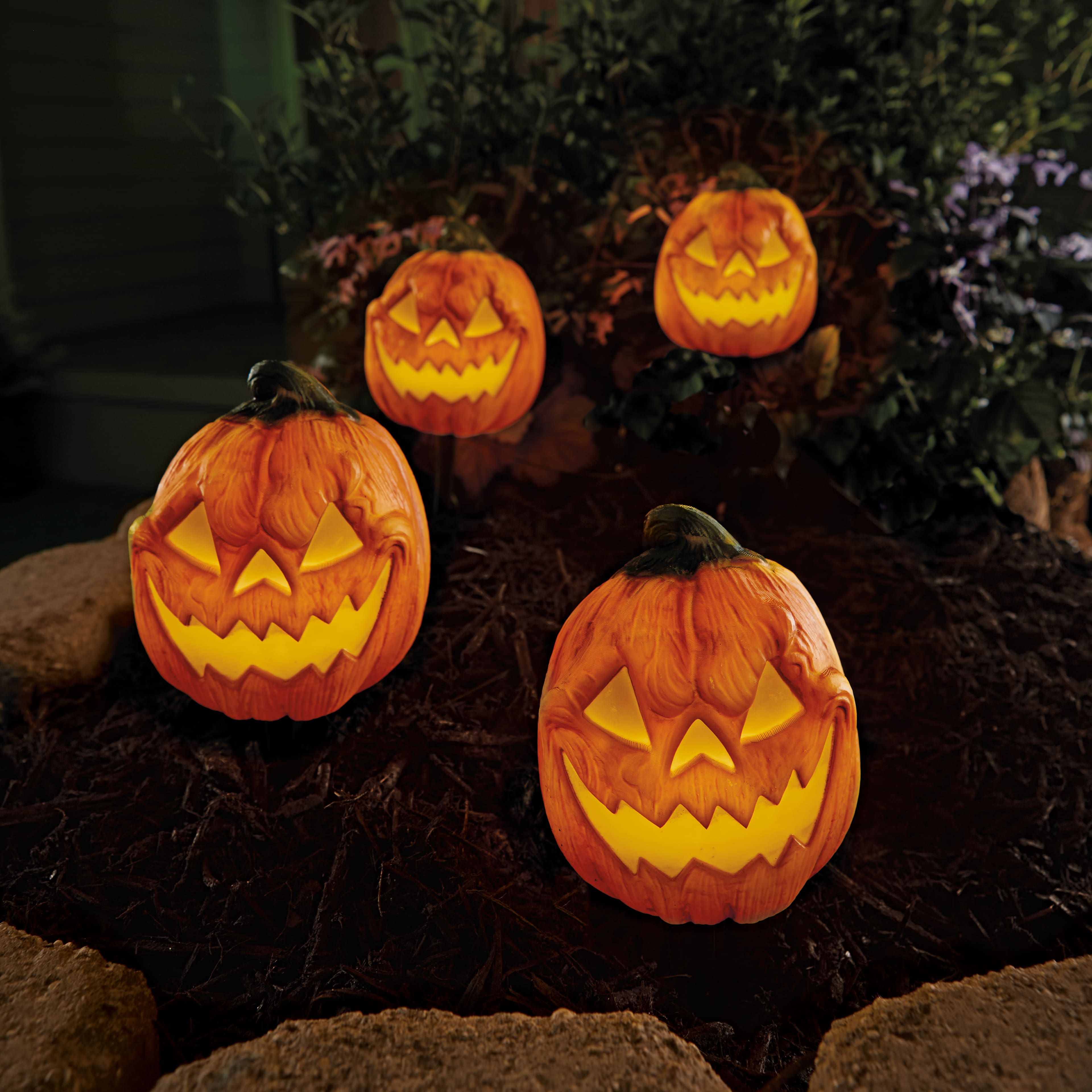 5ft. Light Up Pumpkin Pathway Stakes by Ashland&#xAE;