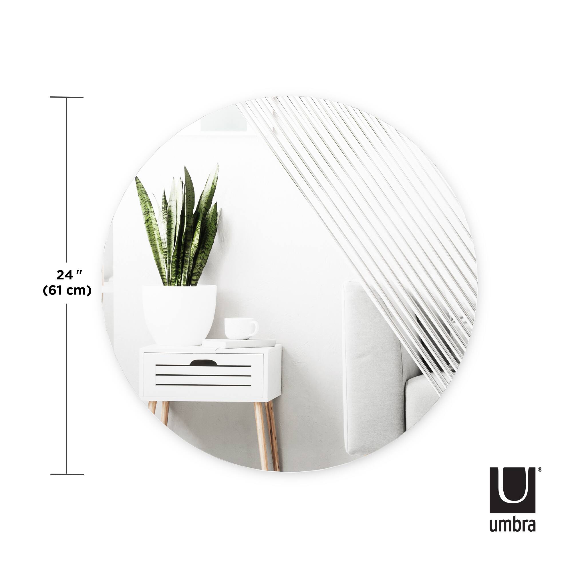 Umbra 24&#x22; Ridge Round Wall Mirror