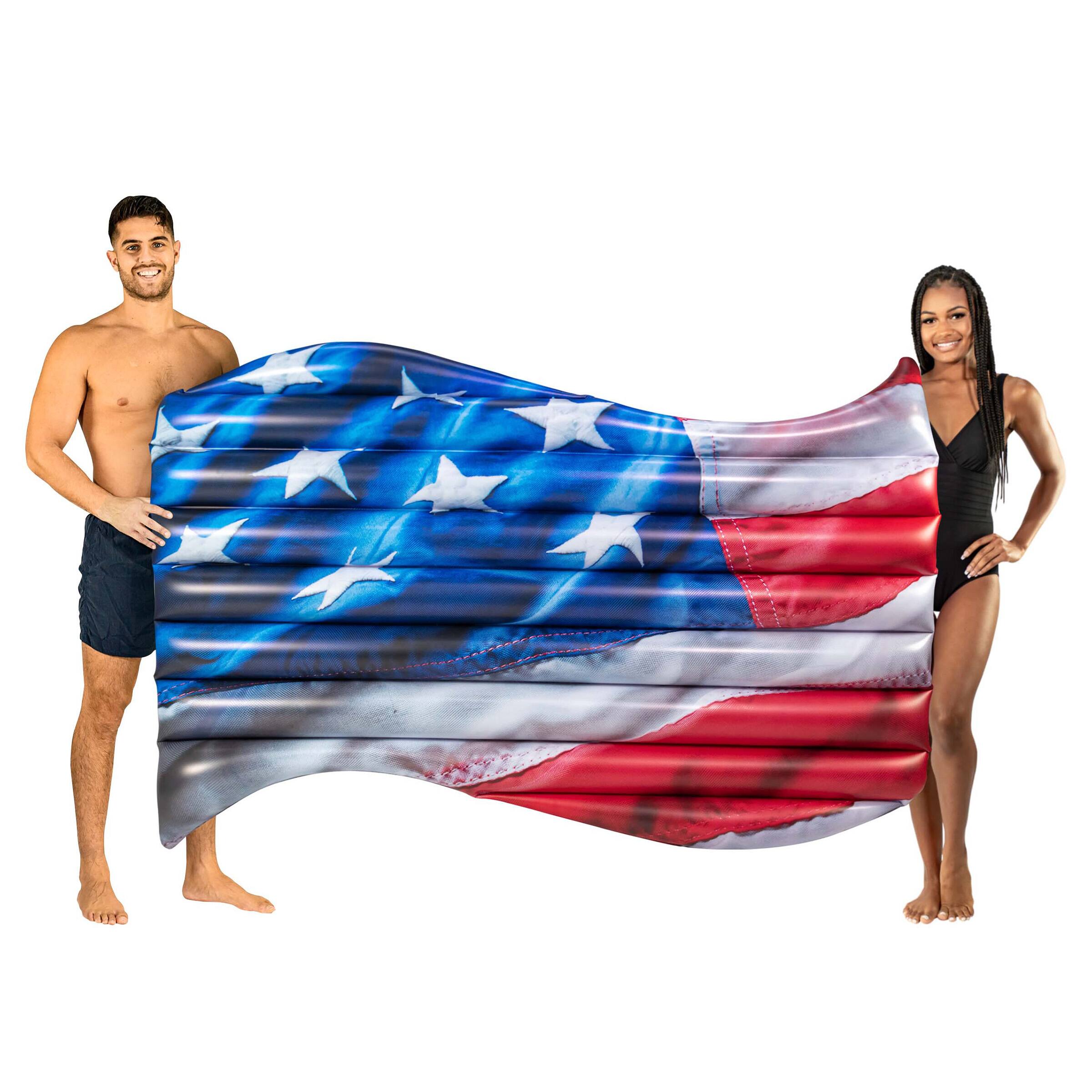 PoolCandy Stars & Stripes Waving Deluxe 2 Person Raft